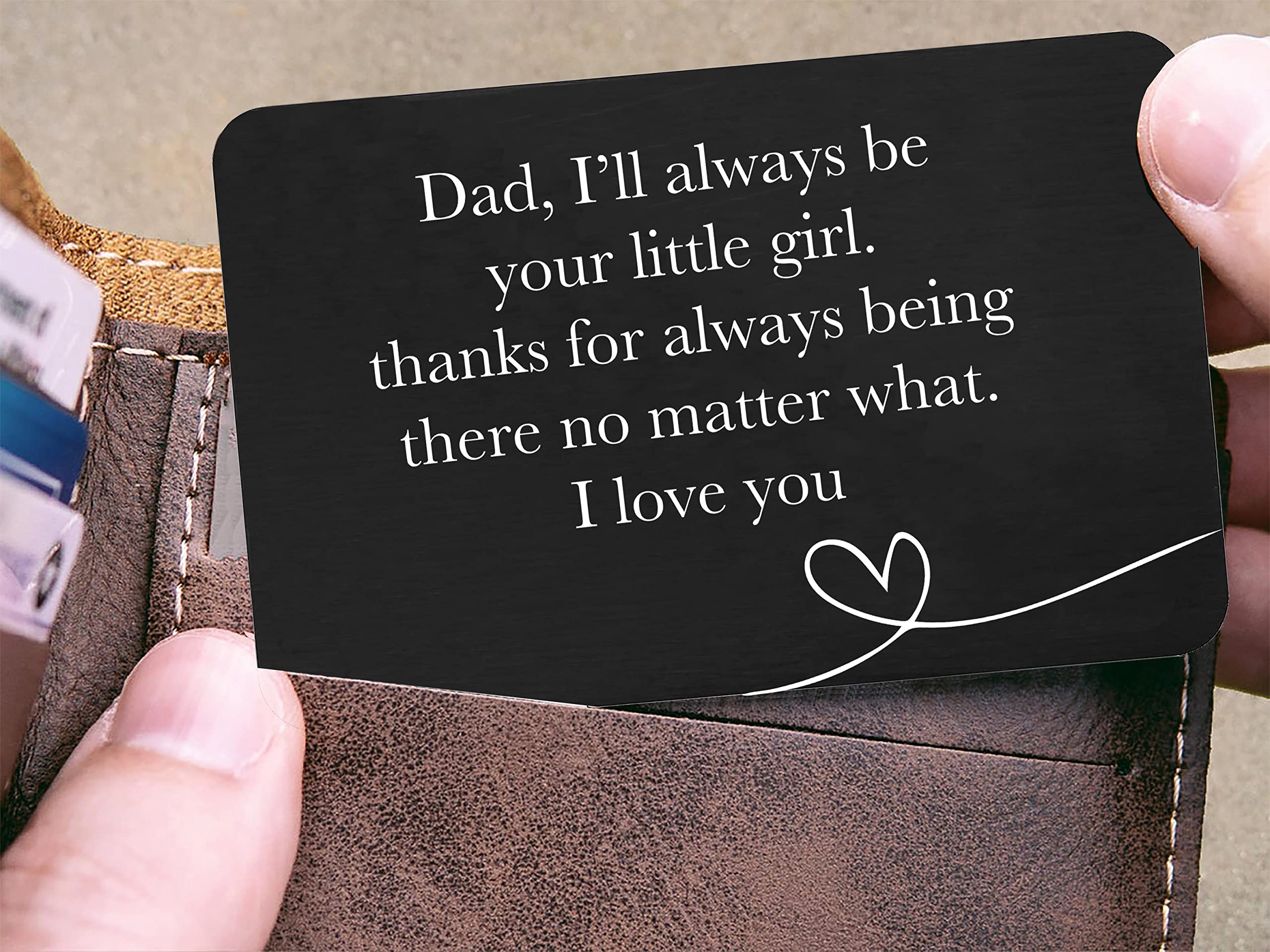 Engraved Wallet Insert Card For Dad - "I'll Always Be Your Little Girl" Sentimental Gift From Daughter, Wedding, Father's Day, Birthday - View #10