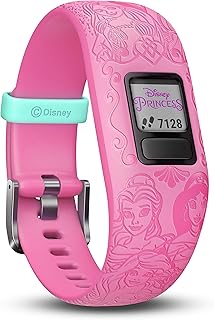 Garmin Vivofit Jr. 2, Monitor de actividad para niños, Banda ajustable, Color Princesas Rosa, Para mayores de 6 años