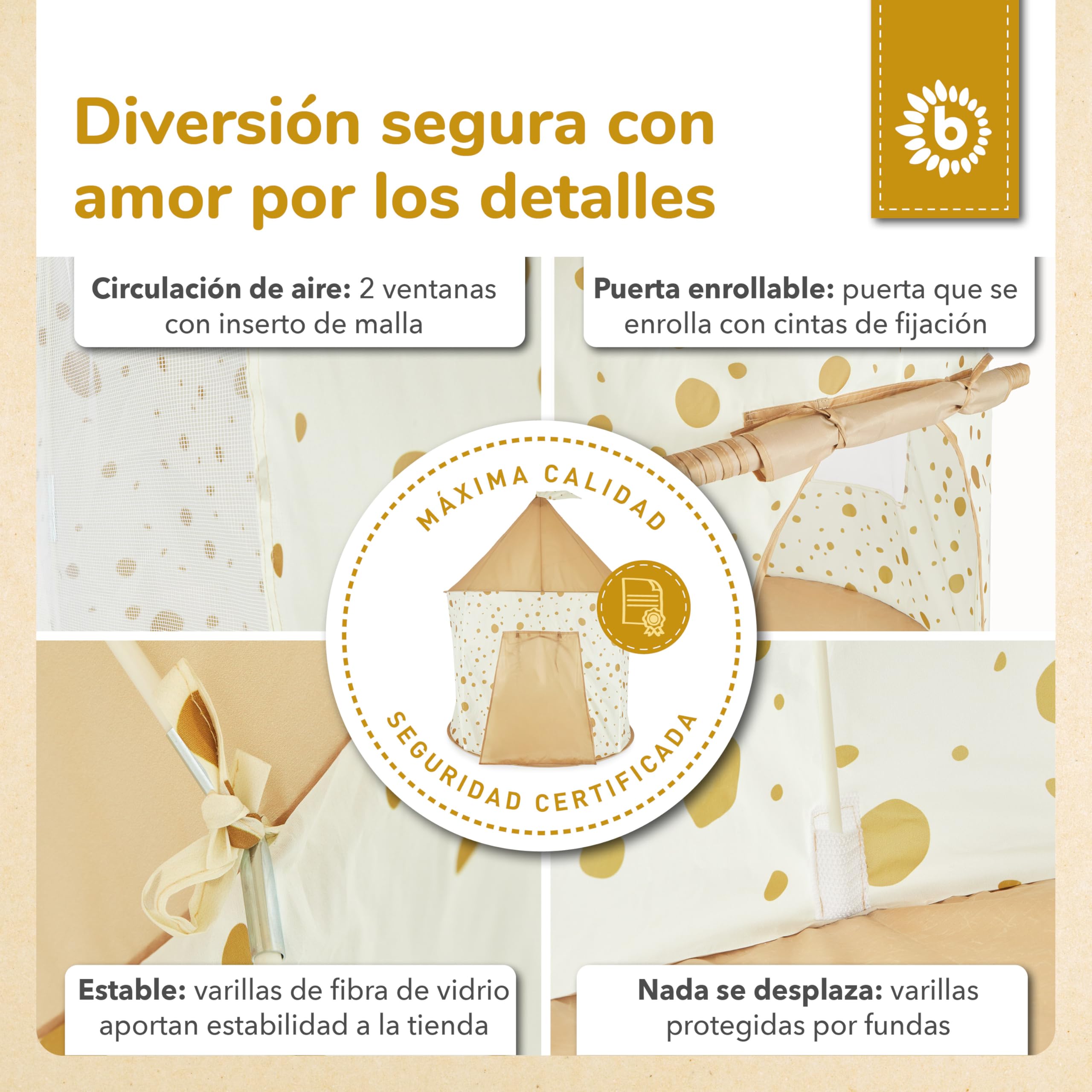 Bieco Tienda Infantil para Interior Pop Up Dots | Princesa | Tienda de campaña para niños | Tienda de campaña para niñas | Princess Tent | Piscina de Bolas | Tienda Infantil para niñas