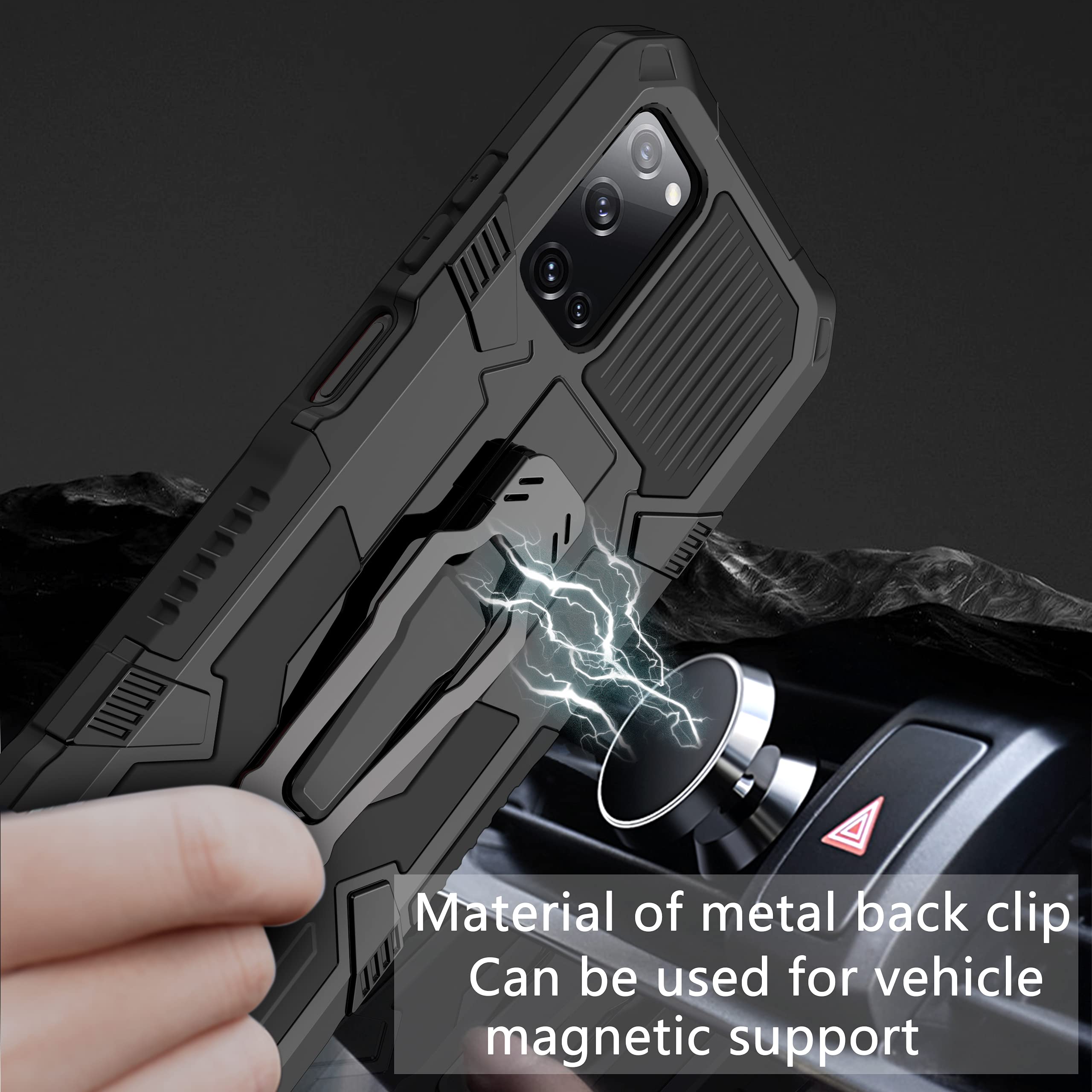 Compatible with Samsung Galaxy A51/A31 Case, Military Grade Armor Case with Metal Belt Clip Built-in Kickstand Dual Layer Full Body Case for Galaxy A51/A31