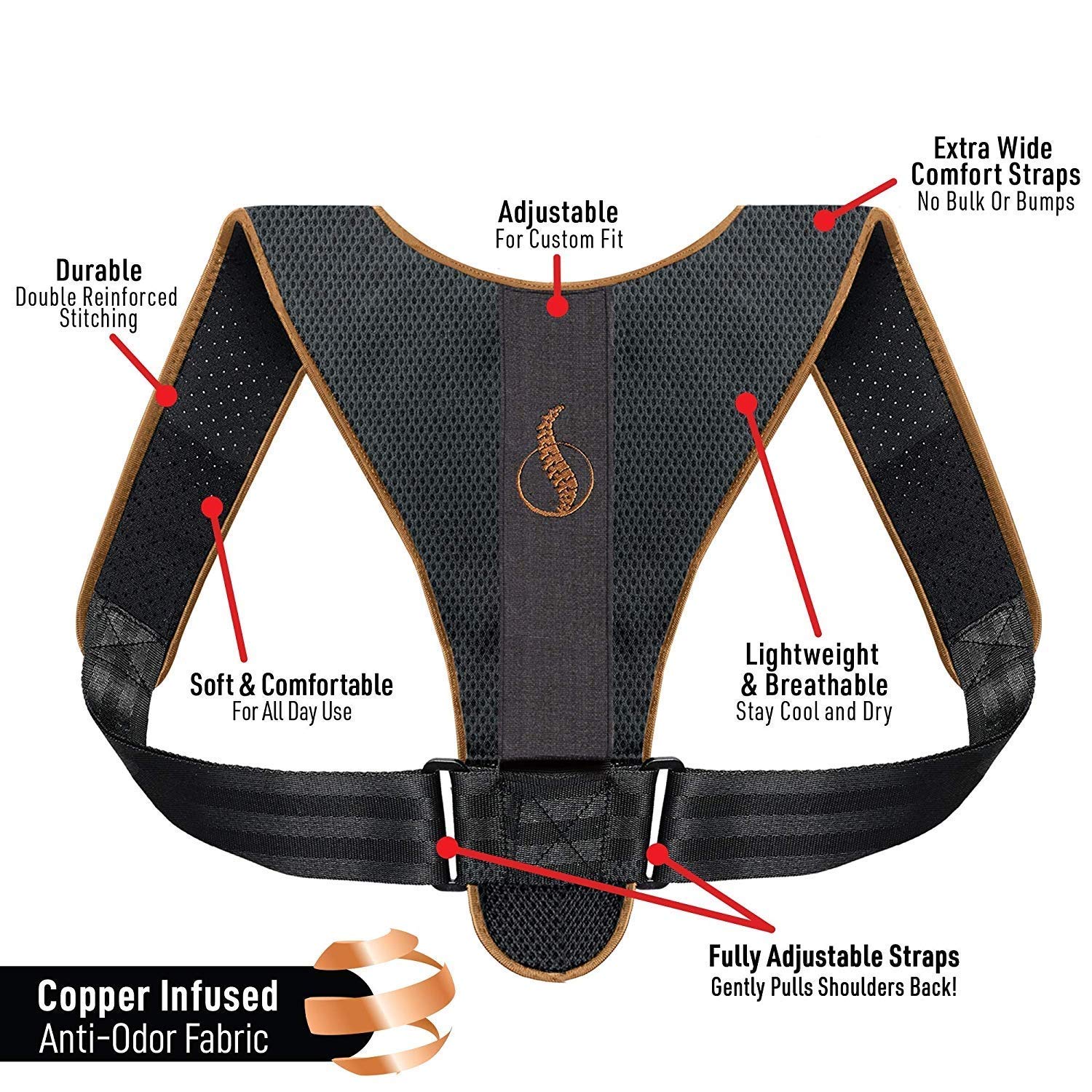 HEMJEX Adjustable Posture Corrector Upper Back Shoulder Support Brace and Corset Clavicle Correction Belt for Men Women 4