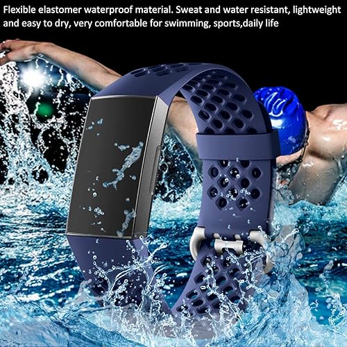 Vista 34 de Wepro - Correas de repuesto para bandas, impermeable, con orificios, transpirable, pequeña y grande, para mujeres y hombres, Negro