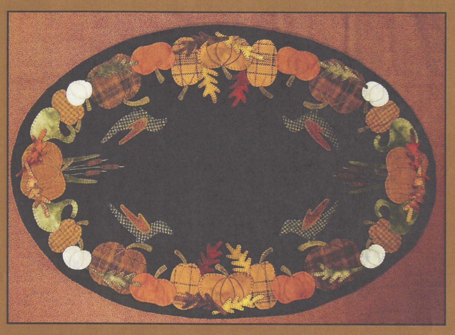Autumn's Glory Table Mat Wool Applique Primitive Gatherings Pattern