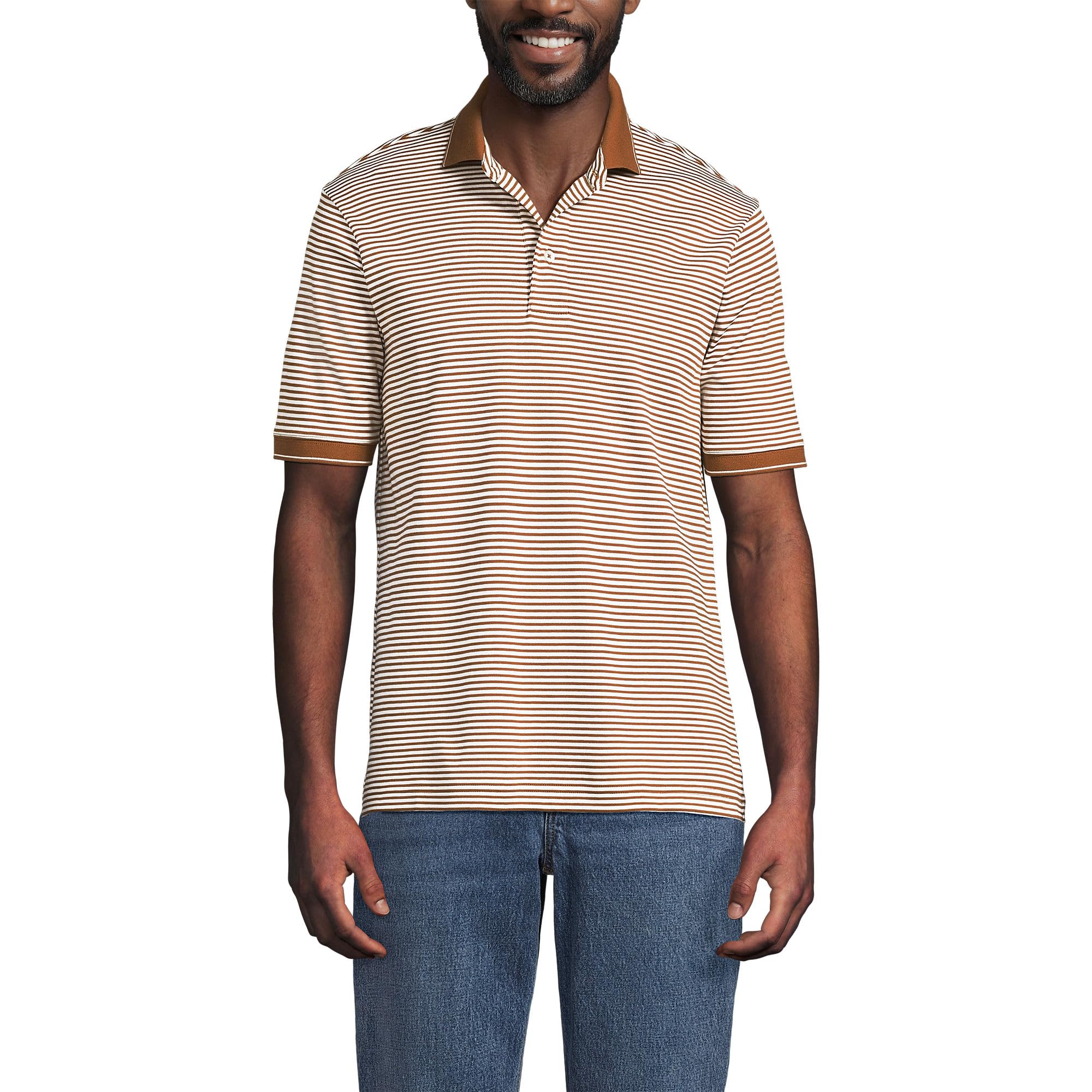 Lands' End Men's Short Sleeve American-Grown Supima Cotton Polo Shirt