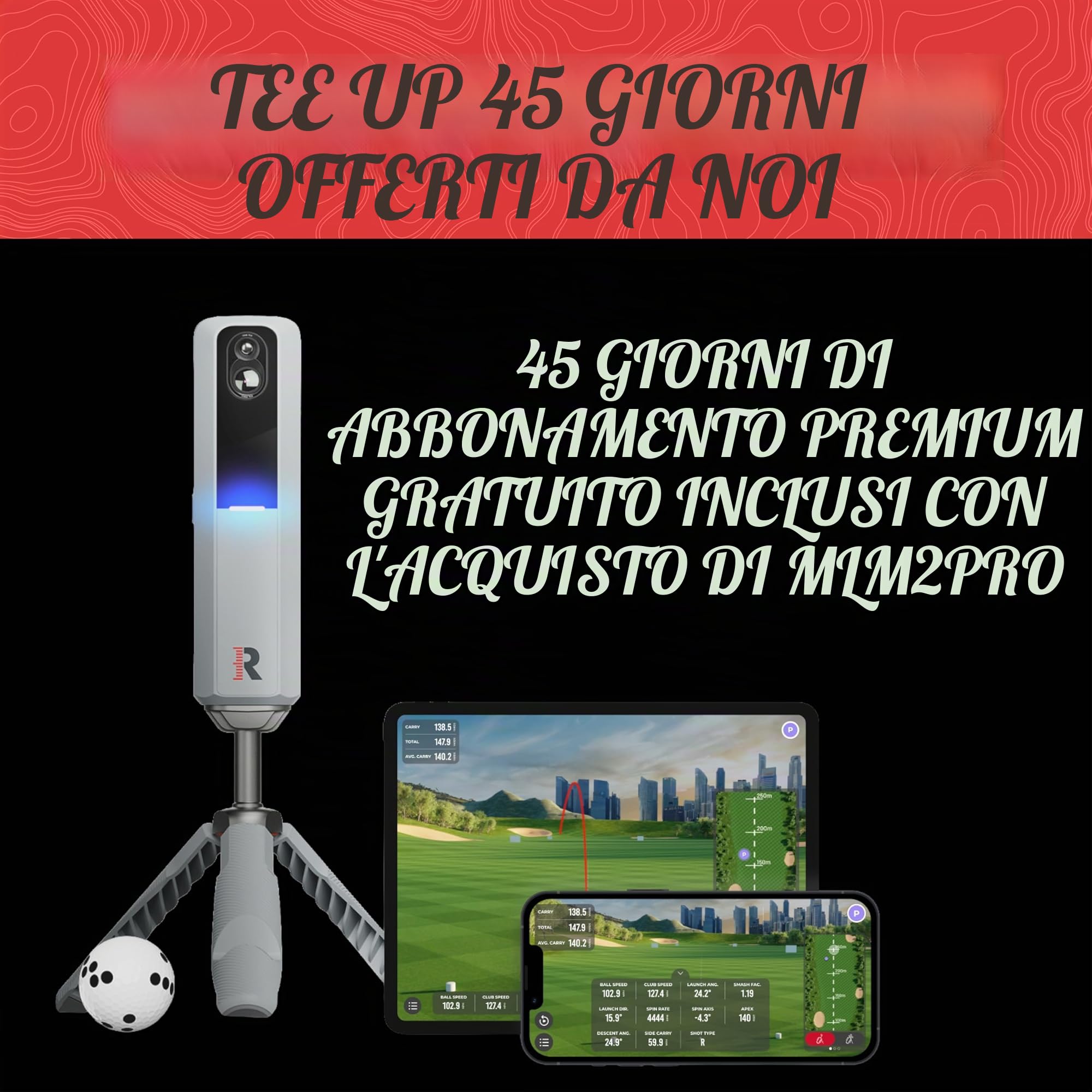 Rapsodo MLM2PRO Mobile Launch Monitor + Simulatore Golf