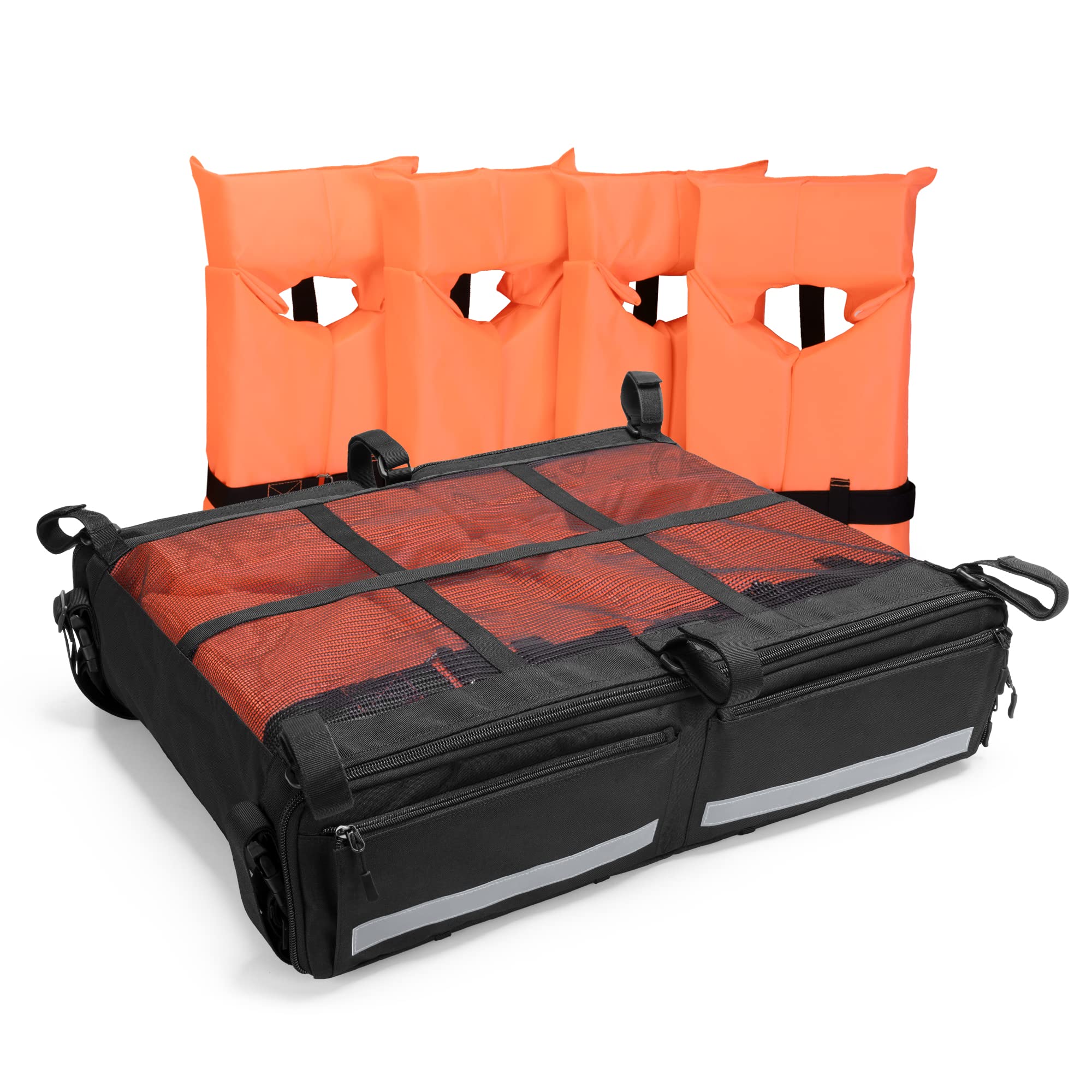Fasrom T-top Storage Bag for Boat Life Jackets, Holds up to 4/6 Type II Life Jackets, Black (NOT INCLUDES LIFE JACKETS)