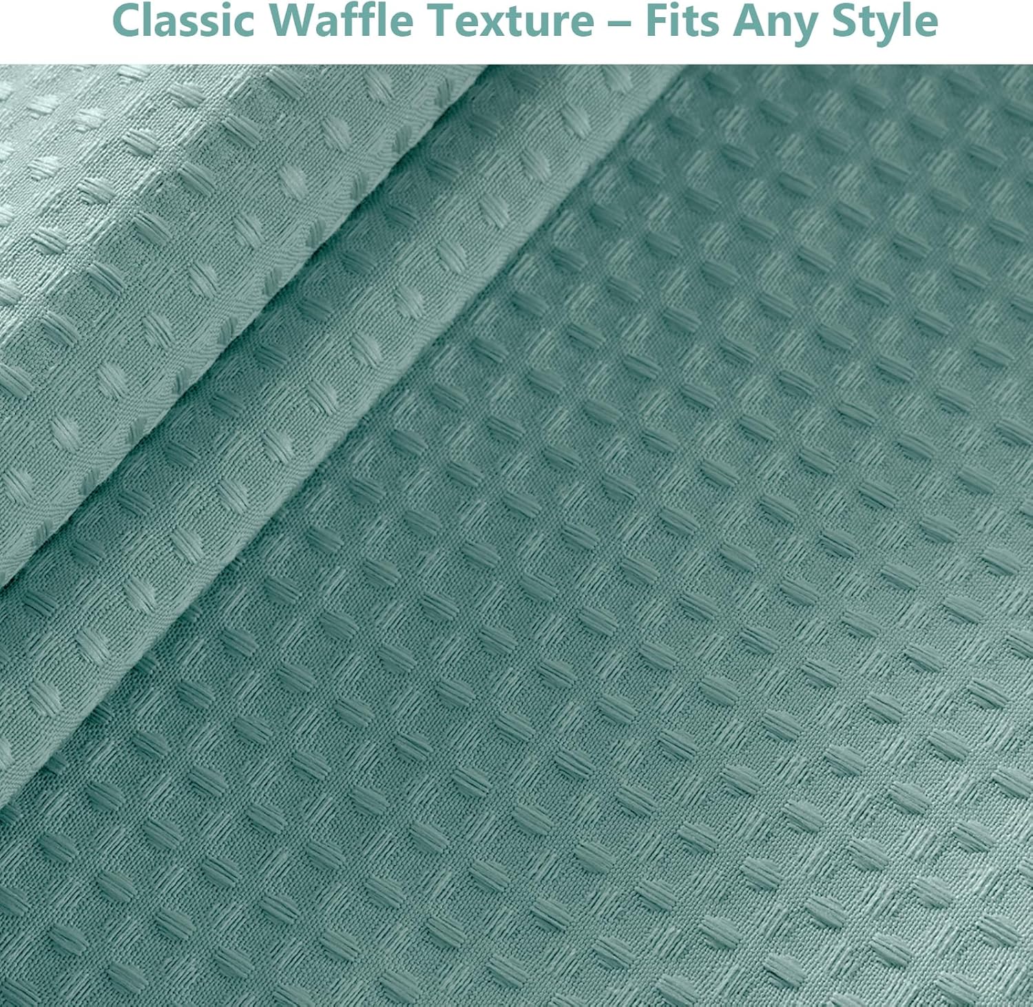 VANZAVANZU Hookless Shower Curtain with Mesh Top and Snap in Waterproof Liner, Waffle Weave, Weighted Magnets Hem, Machine Washable, 72 x 75 Inches – (Blue)