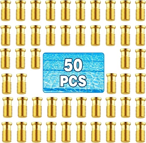 Miniatura 6 de Gisafai 50 anclajes para cubierta de piscina, insertos roscados de seguridad, universal, resistente, anclaje de latón para cubierta de piscina,