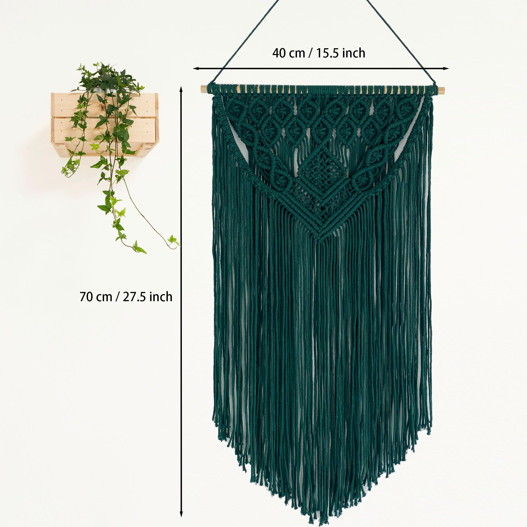 Winterdemoon Makramee-Wandbehang, Boho-Stil, gewebter Wandteppich, Heimdekoration.