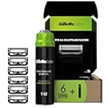 Labs with Exfoliating Bar Razor Refills for Men , 6 Razor Blade Refills and 7oz Rapid Foaming Shave Gel