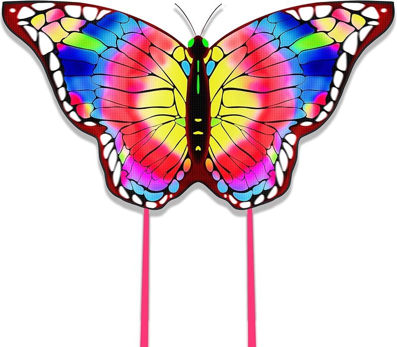 Nazano Large Butterfly Kite, Easy to Fly Colorful Outdoor Toy for Kids | Easy for kids & beginners to fly. Great colorful kite for beach, park & outdoor games. Ideal Easter & birthday gift
