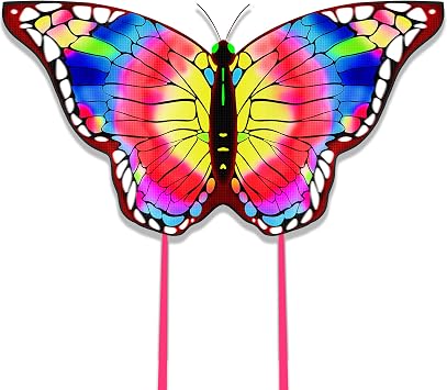 Butterfly Kite for Kids 4-8 8-12, Kid Kites Easy to Fly, Colorful Kite for Adults & Beginners, Beach Park Outdoor Activities, Easter Gift for Kid Boys & GirlsPurple and Yellow