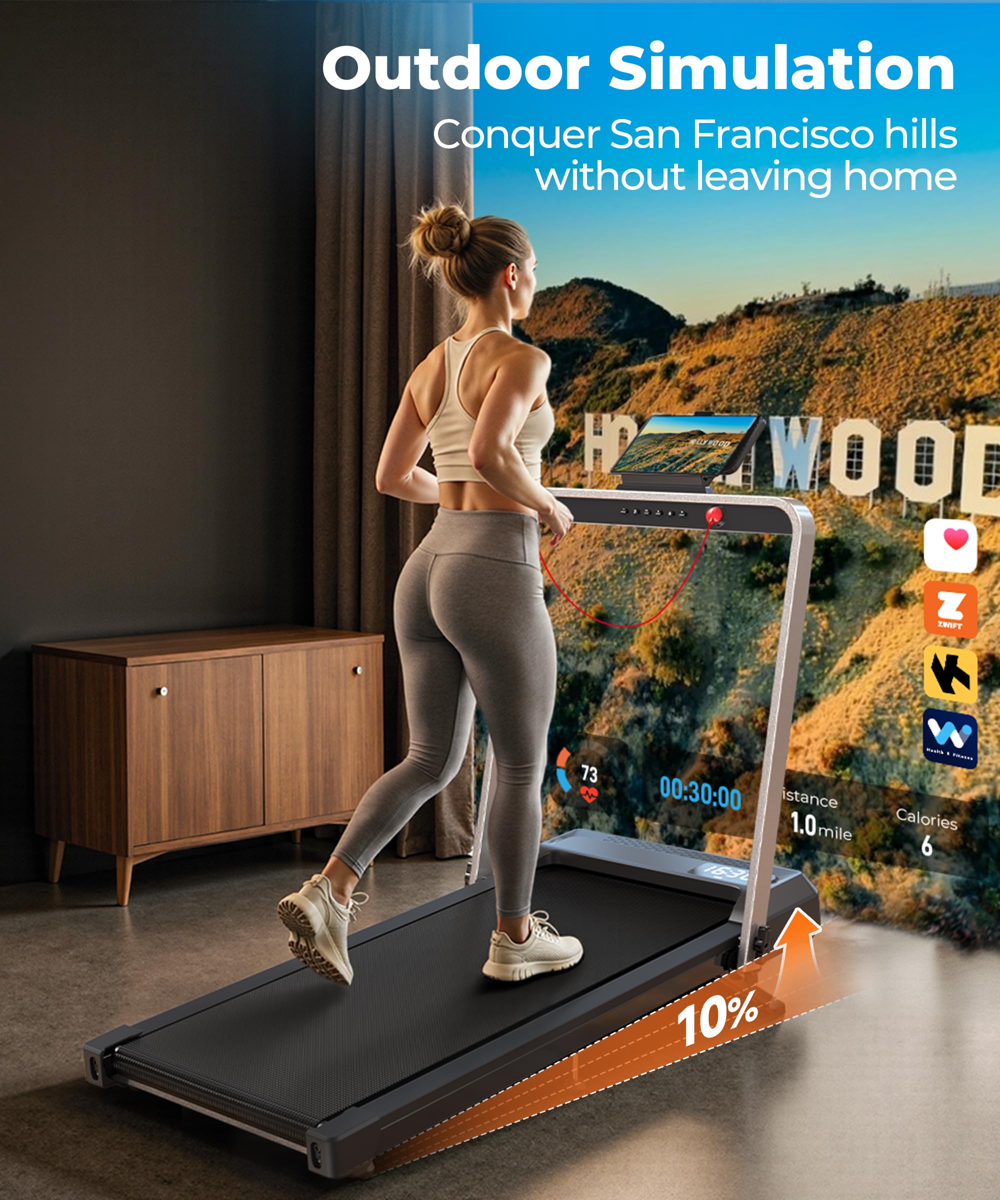 Amazon | WELLFIT 10%傾斜ウォーキングパッドトレッドミル 自宅用
