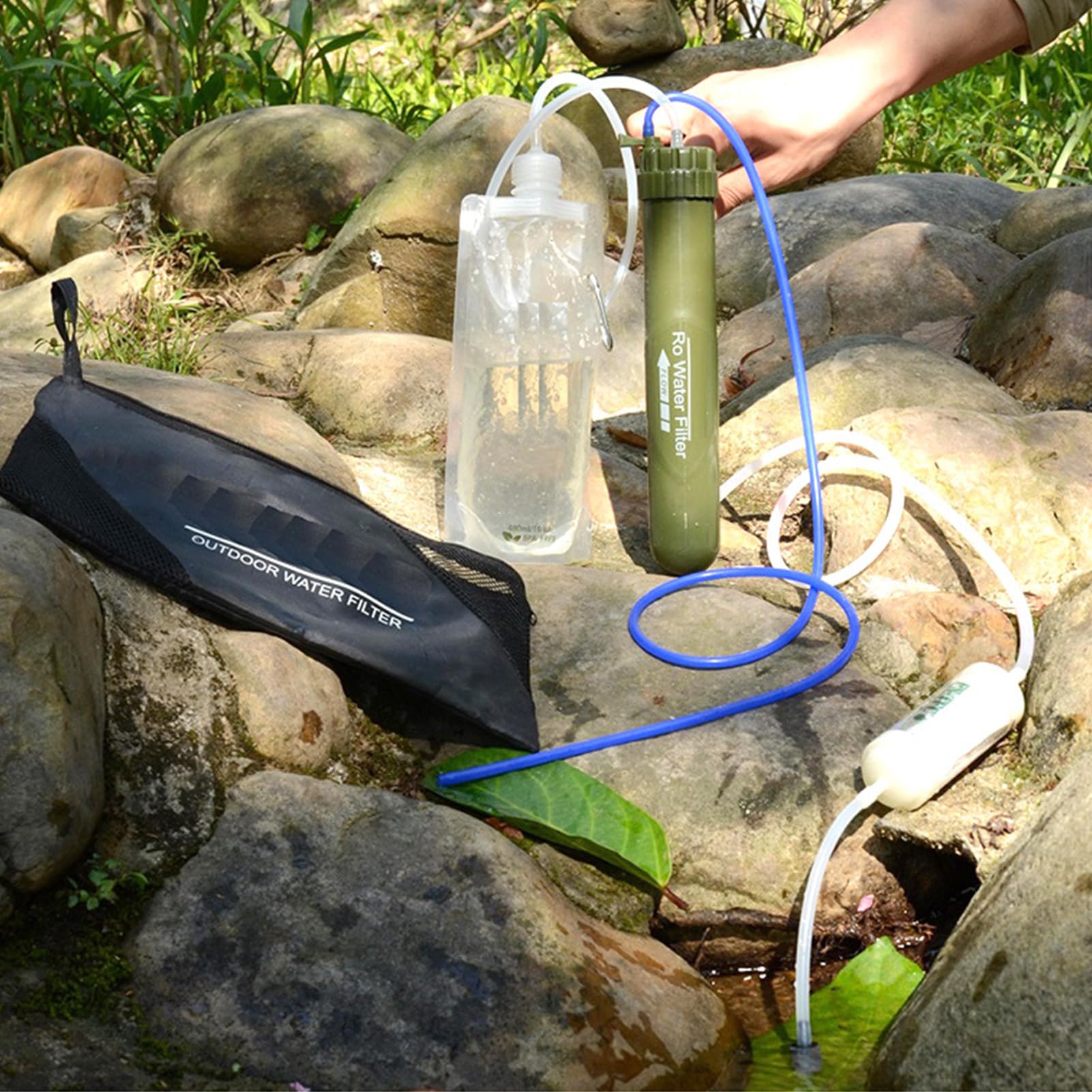 Generisch Camping Wasserfilter | Notfallfilterausrüstungsmikrofiltersystemreinigungsbehältere Lösung | Mit hoher Kapazität Fluss handgezogener Wasserreiniger