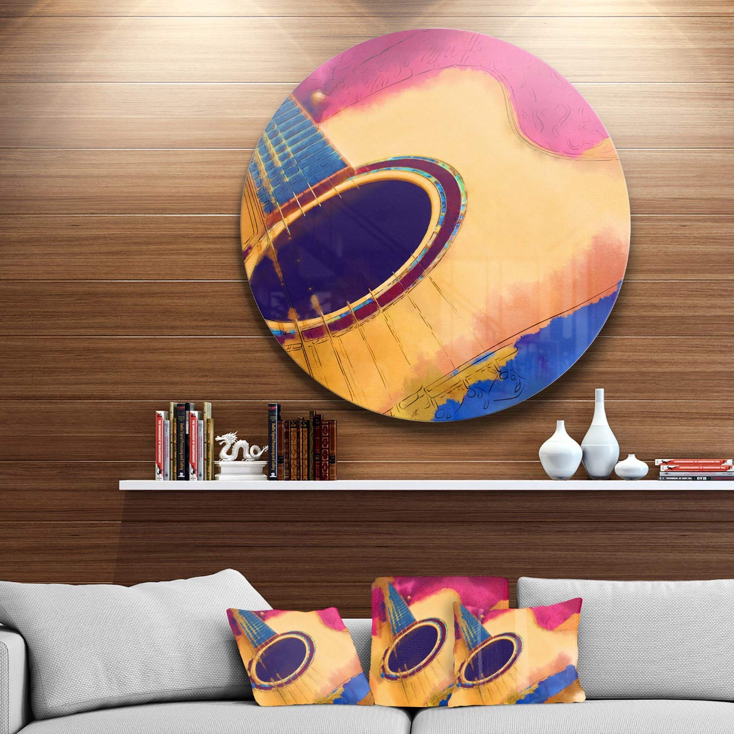 Designart MT6018-C38 Listen to The Colorful Music Metal Artwork