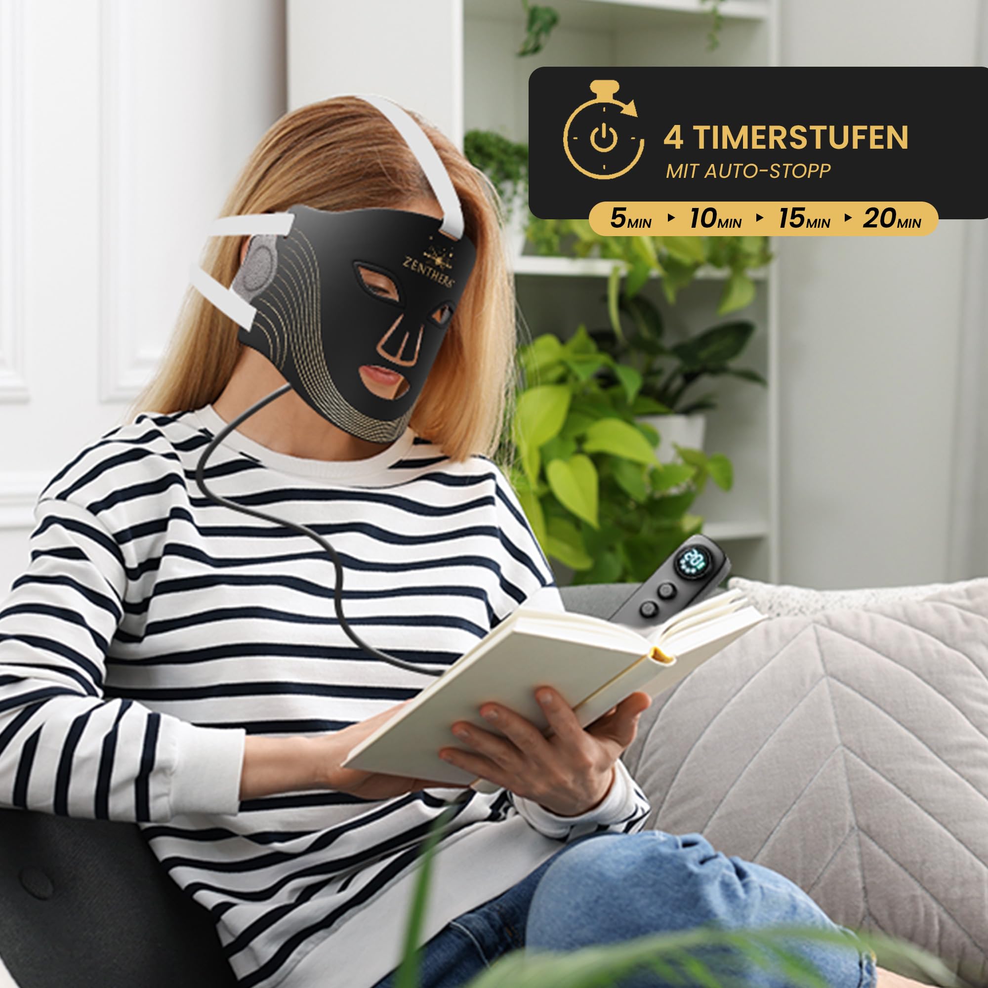 LED Gesichtsmaske Rotlicht-Technologie, 7-Farben LED Lichtsystem für Gesicht und Haut, Anti-Aging, Faltenreduzierung und Hautverjüngung für alle Hauttypen, Heimgebrauch