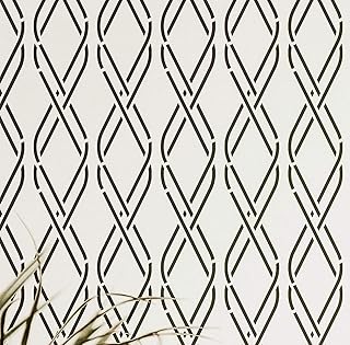 TRELLIS Allower, Large WALL STENCIL, Modern Wall Stencils for Painting, Stencils For Walls, Rustic Lattice Wall Stencil Pattern