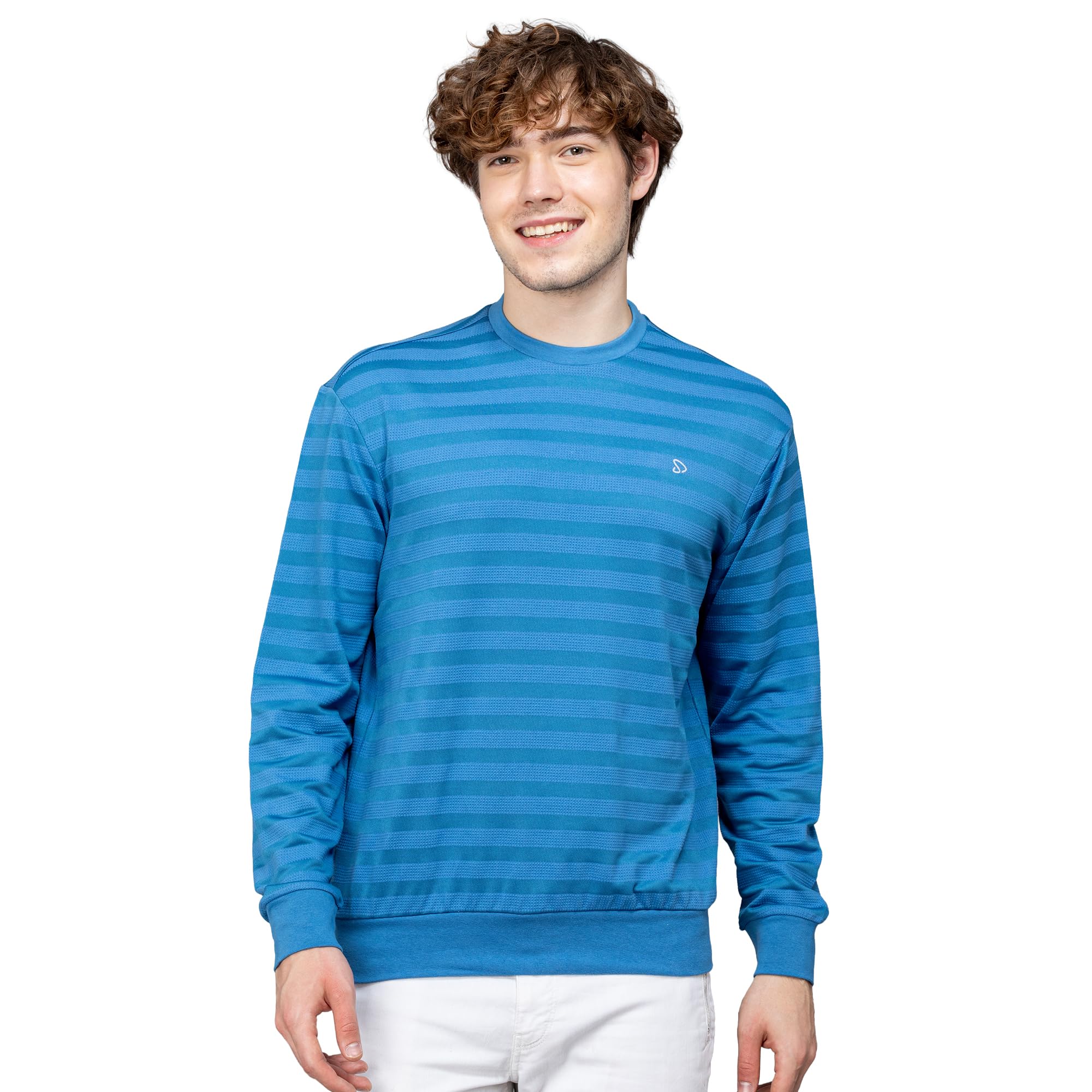 sporto Macho Men's Ribbed Stripe Round Neck Sweatshirt-picture-34