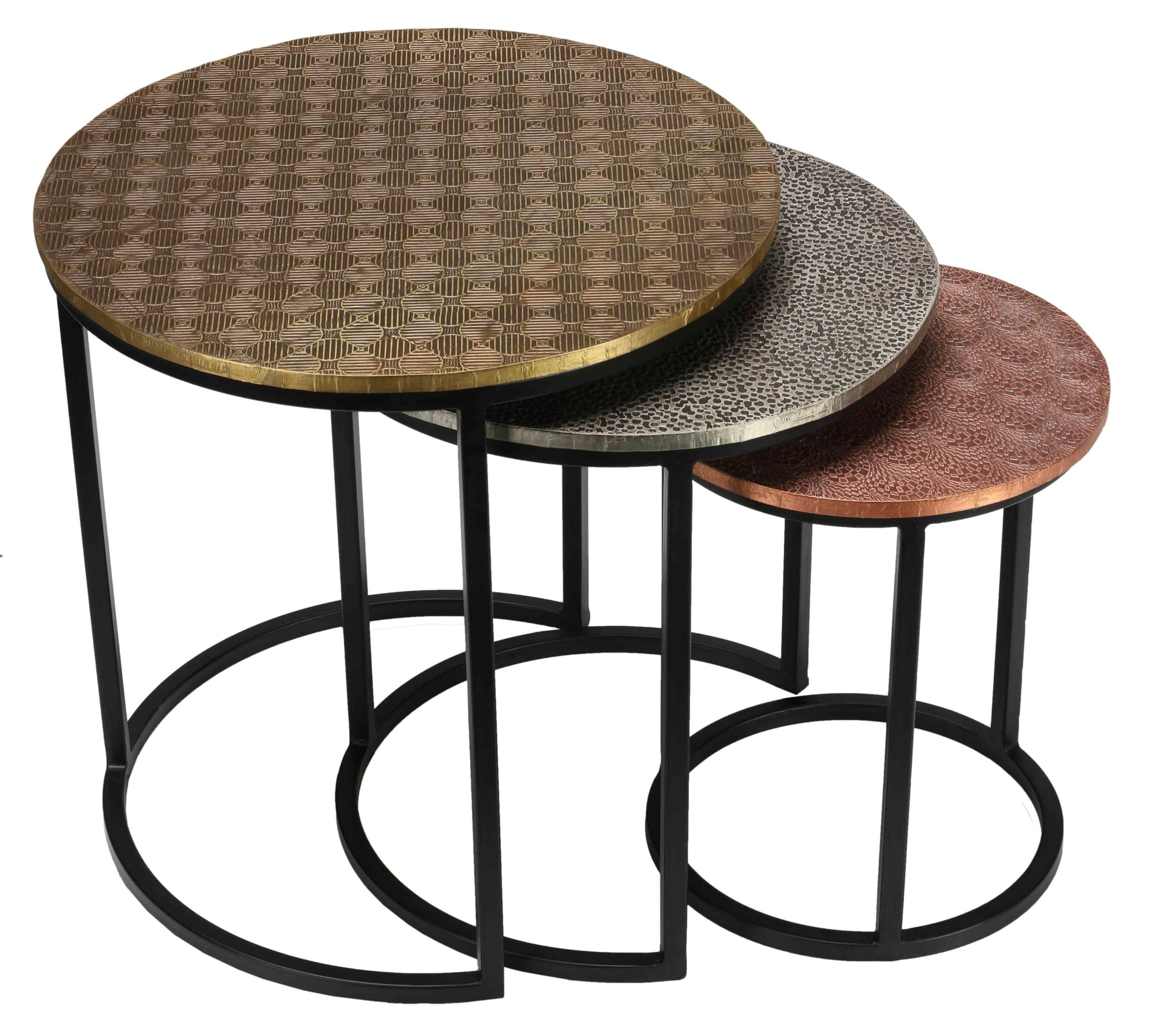Bare Decor Georgia Metal Nesting End Tables, Set of 3