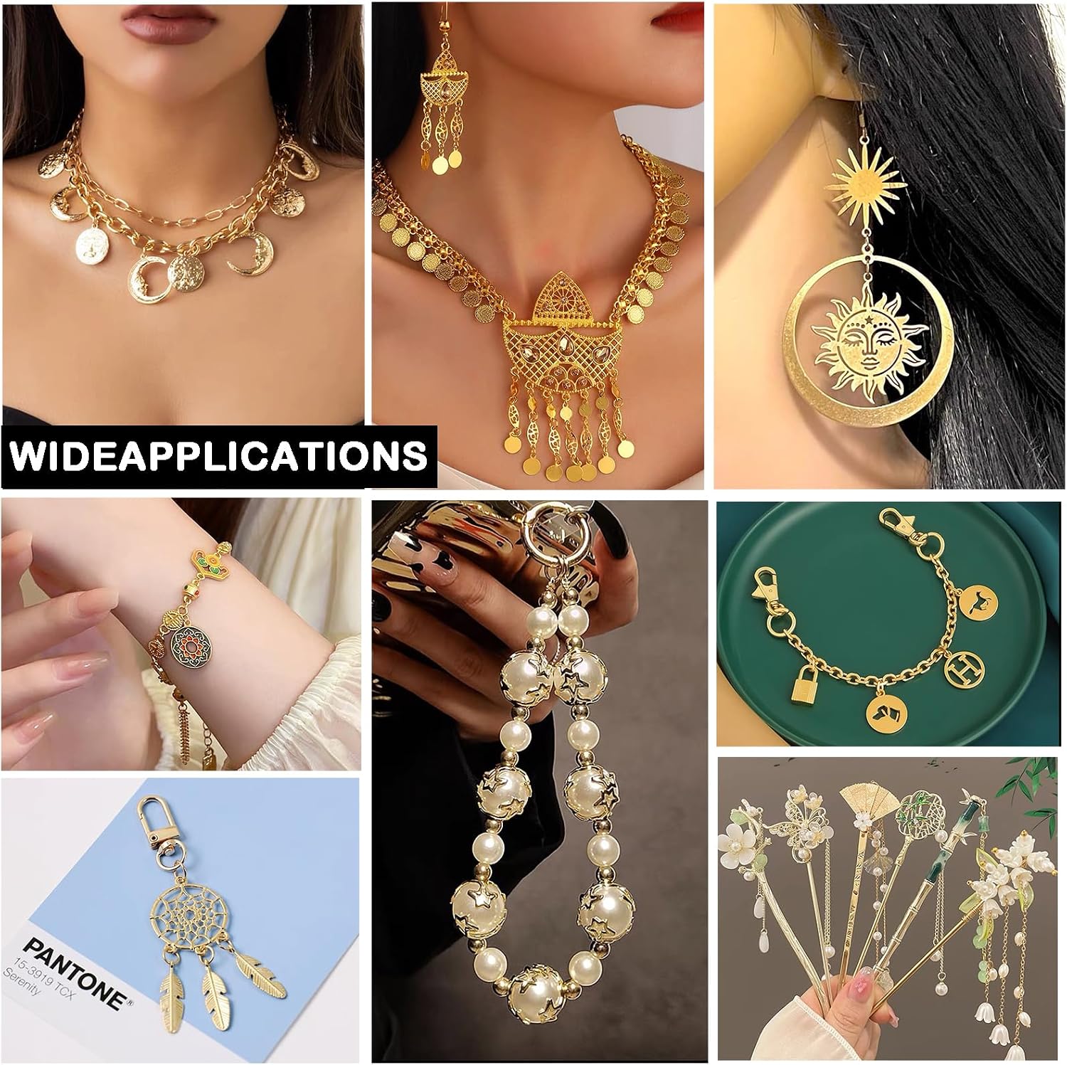 4mm 18k Gold Plated Jump Rings, 1000pcs Non Tarnish Open Jumprings Supplies Kit 21 Gauge for DIY Bracelet Necklace Earring Jewelry Making and Repairing