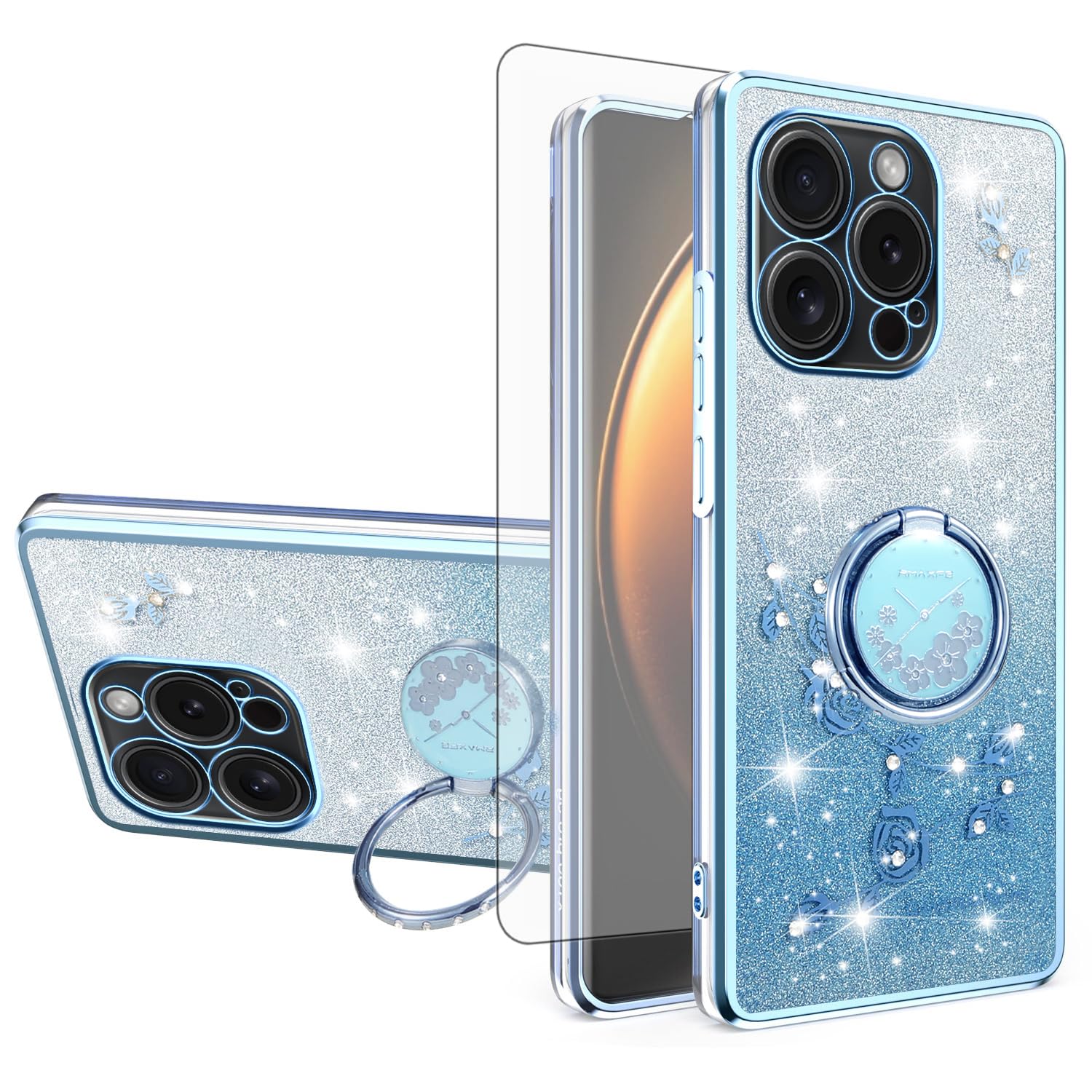 Coque iPhone 15 Pro Max antichoc avec anneau support et protection écran - 8
