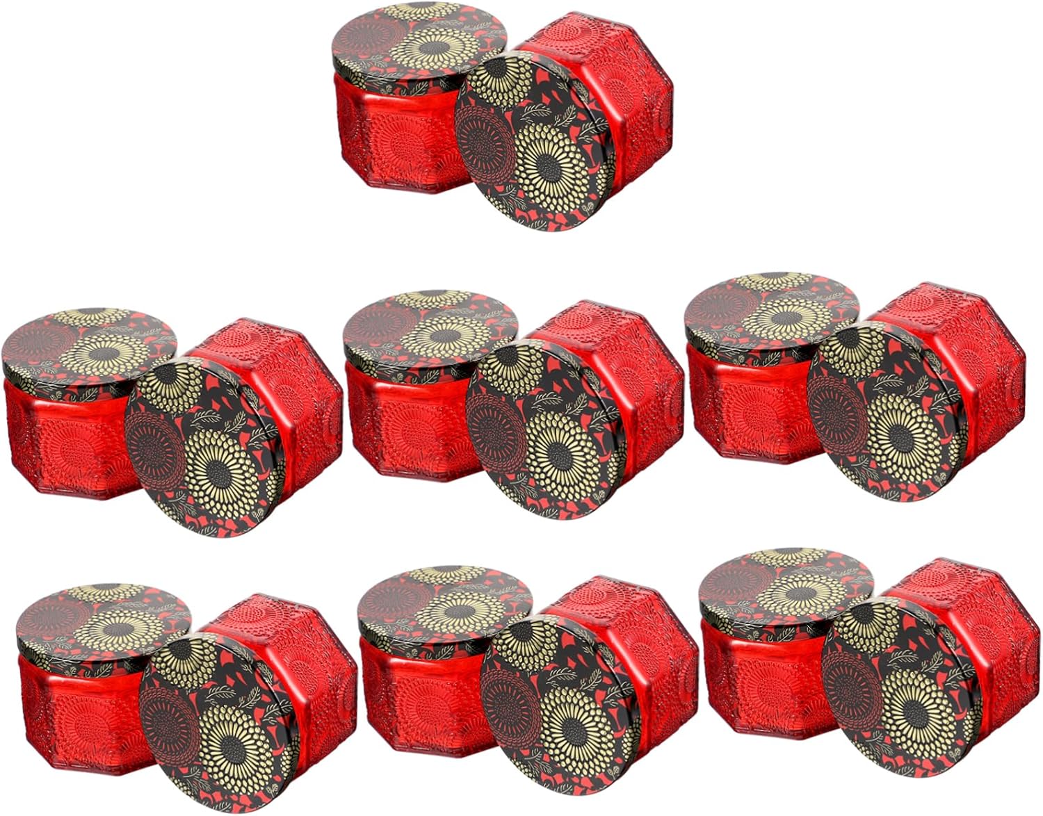 ULDIGI 14pcs DIY Candle Jars Lids Colorful Glass Candle Containers for Crafts for Aromatherapy Home Decor and Unique Making