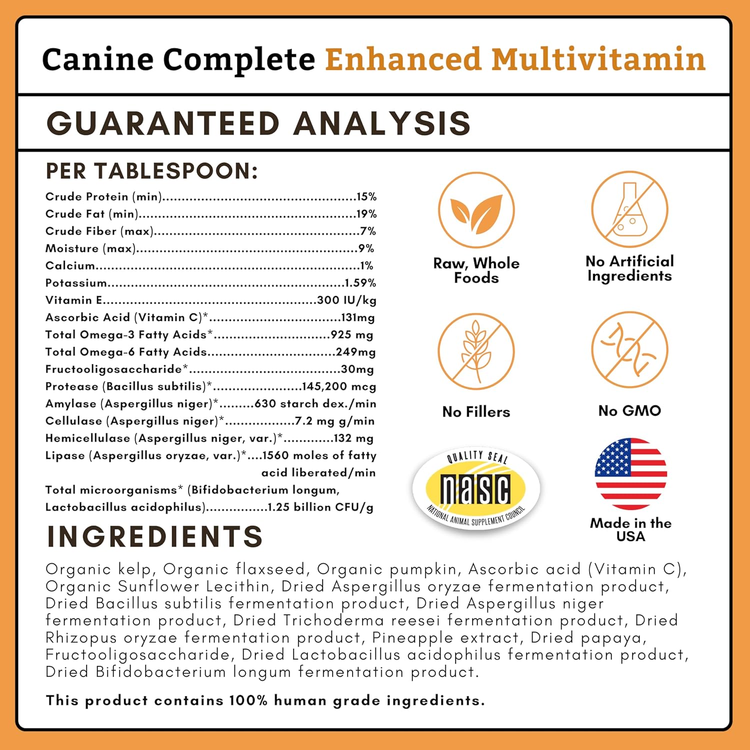 Wholistic Pet Organics Canine Complete - Dog Multivitamin Powder - 1 Lb - Daily Dog Vitamins and Supplements for Homemade Food - Immune System, Skin, Coat & Overall Health - All Breeds - 45 Scoops