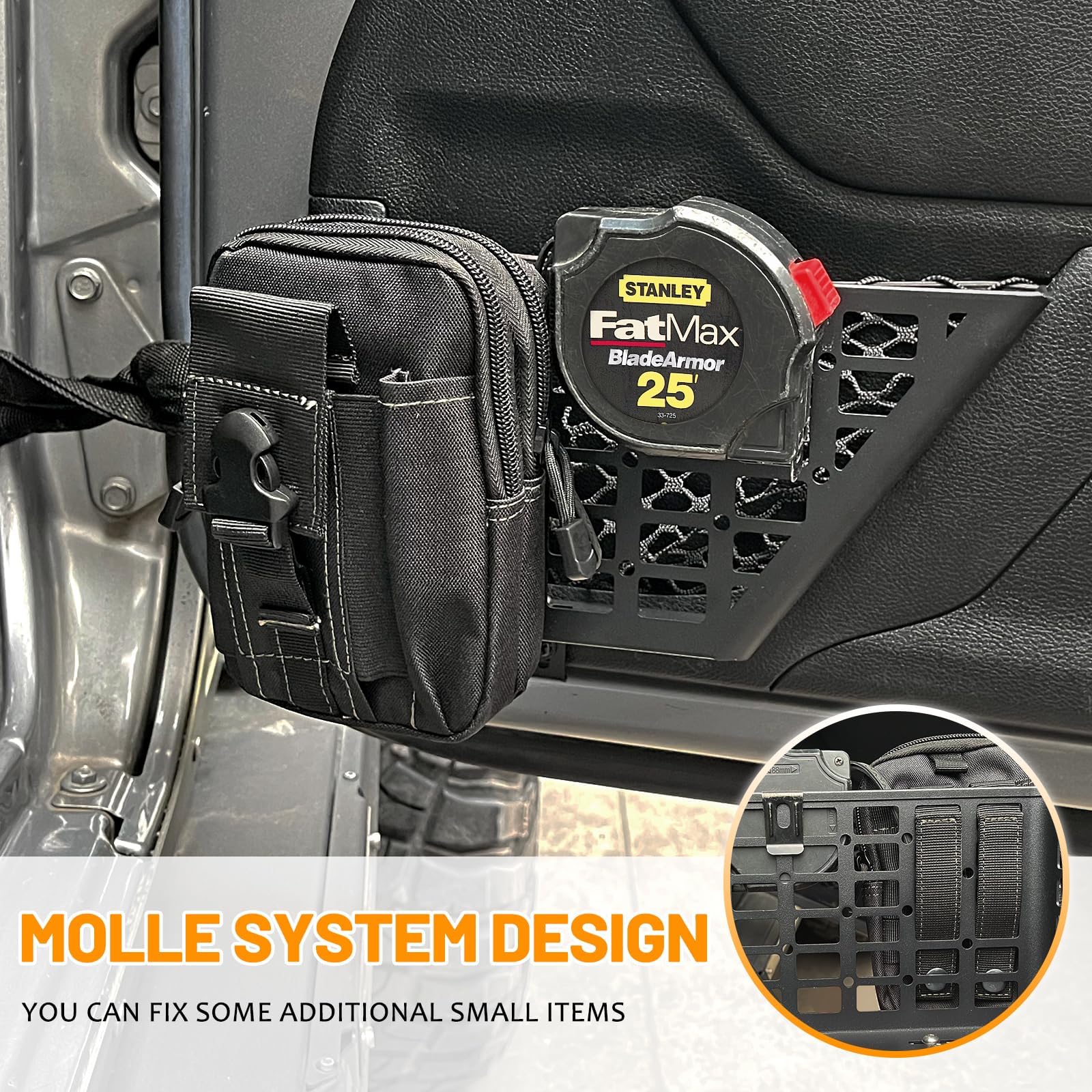 Metall Haustür Lagerung Taschen, Türseite Einfügung Organizer Box für 2007-2018 Jeep Wrangler JK JKU 2/4 Tür Edelstahl Neueste Aufrüstung