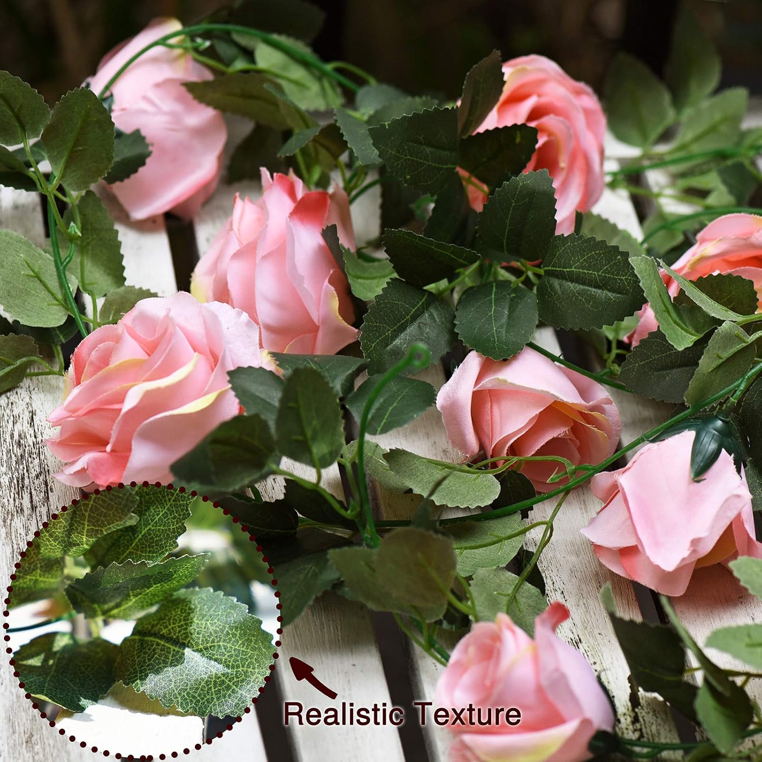 FiveSeasonStuff 2 Pink Artificial Flower Garlands - Image 3