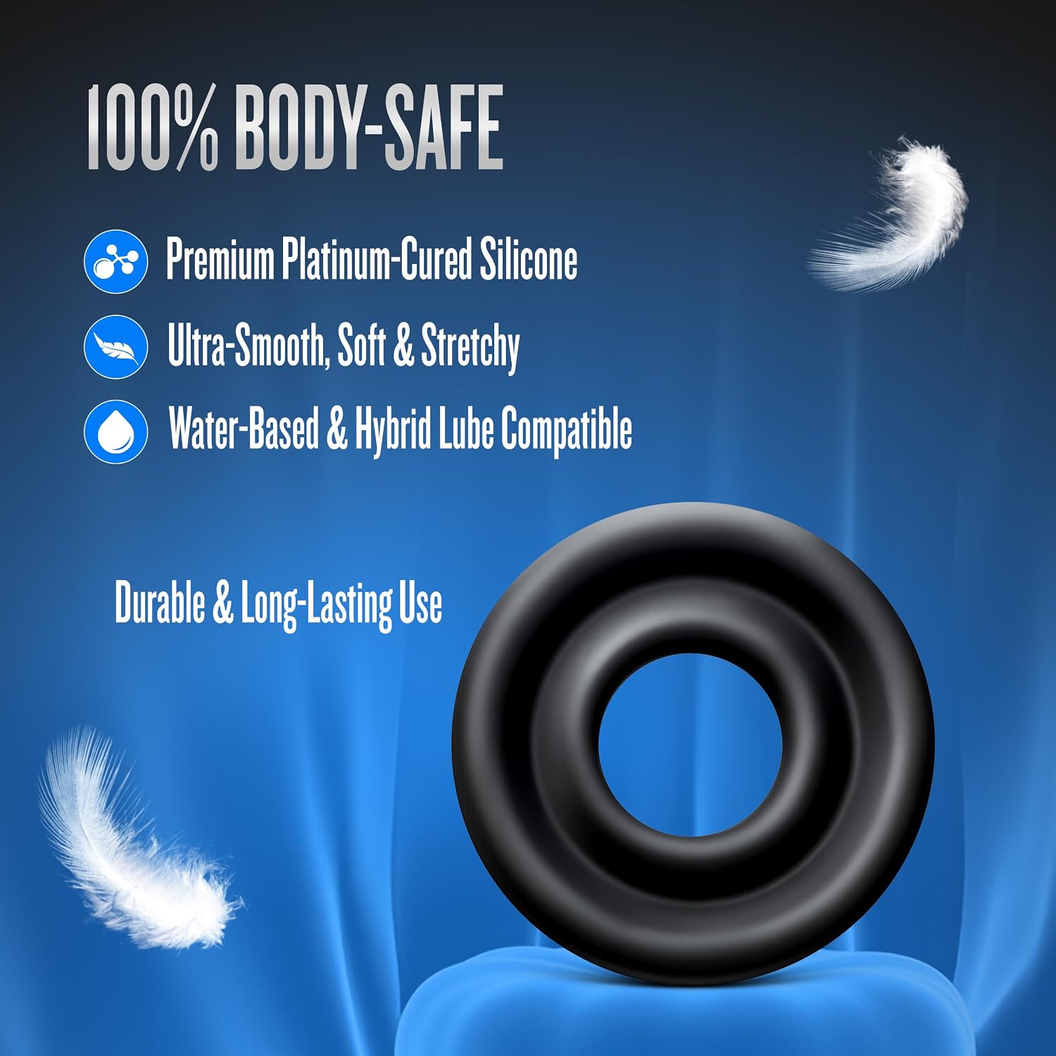 Blush Men Performance Advanced Universal Silicone Pump Sleeve, Medium for 2" to 2.5" Cylinders, Comfortable & Durable Penis Pump Ring, Maximum Seal for Optimal Pump, Male Enhancement Sex Toy Accessory