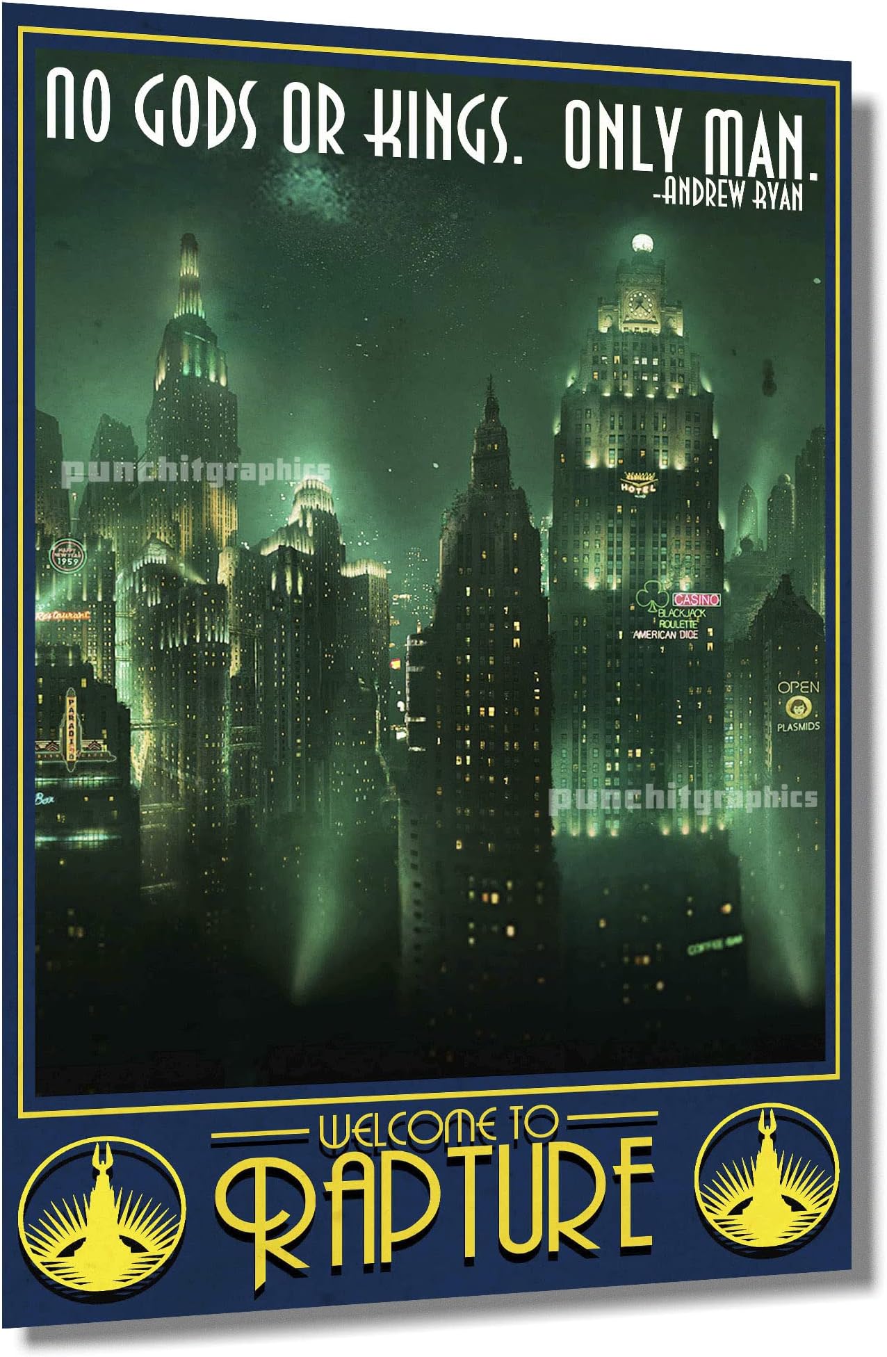 Bioshock Welcome to Rapture Travel Poster Original Art Print 11x17
