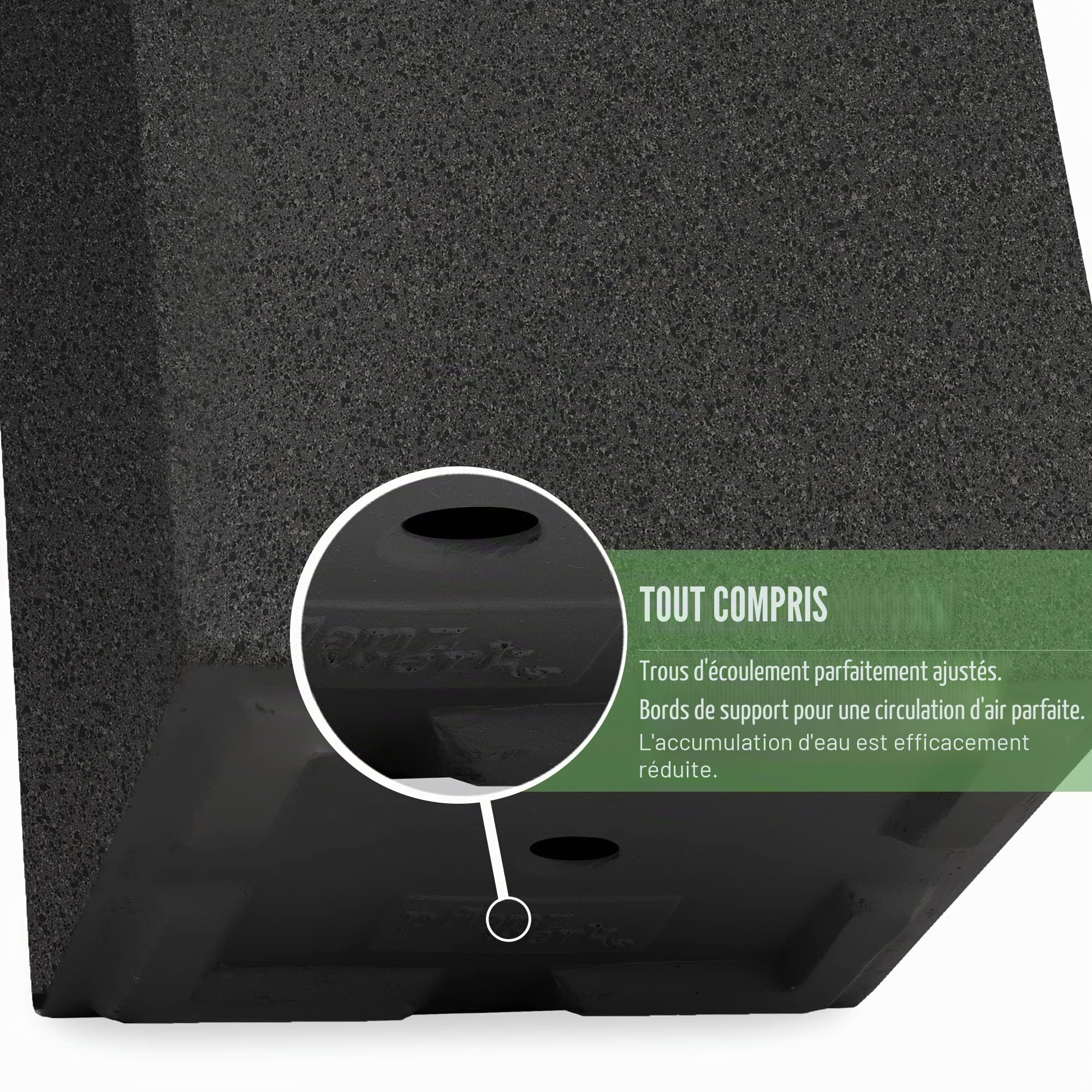 Pflanzwerk® Pot de Fleur Cube Jardinière Granit Anthracite 30x34x34cm *Résistant au Gel* *Protection UV* *Qualité européenne*