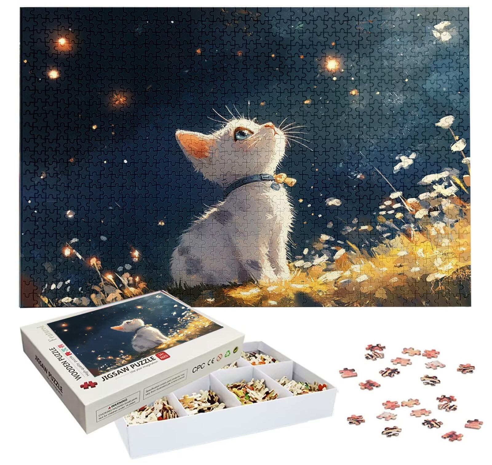 Puzzle 4000 Pièces Fleur, Puzzle 4000 Pièces Adultes et Enfants, Puzzles Bois avec Une Boîte d'emballage Exquise, Jeu Éducatif Puzzles Chat, Noël Decoration Maison, Cadeau Femme, Cadeau Homme H-1430