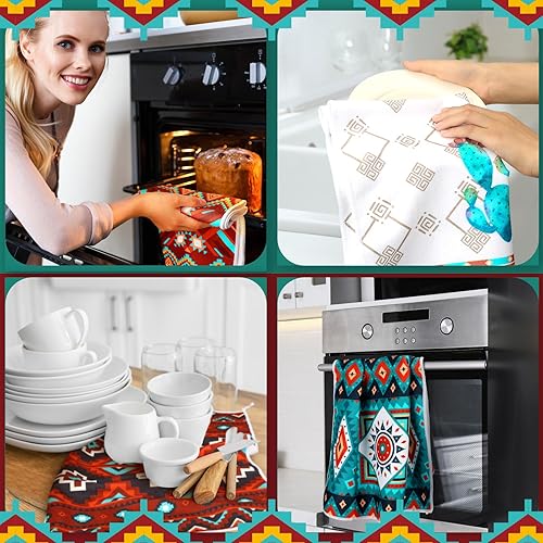 Miniatura 4 de Juego de 6 toallas de cocina de playa con temática de animales marinos y océanos, paños de cocina náuticos de 24 x 16 pulgadas, regalos de cocina,