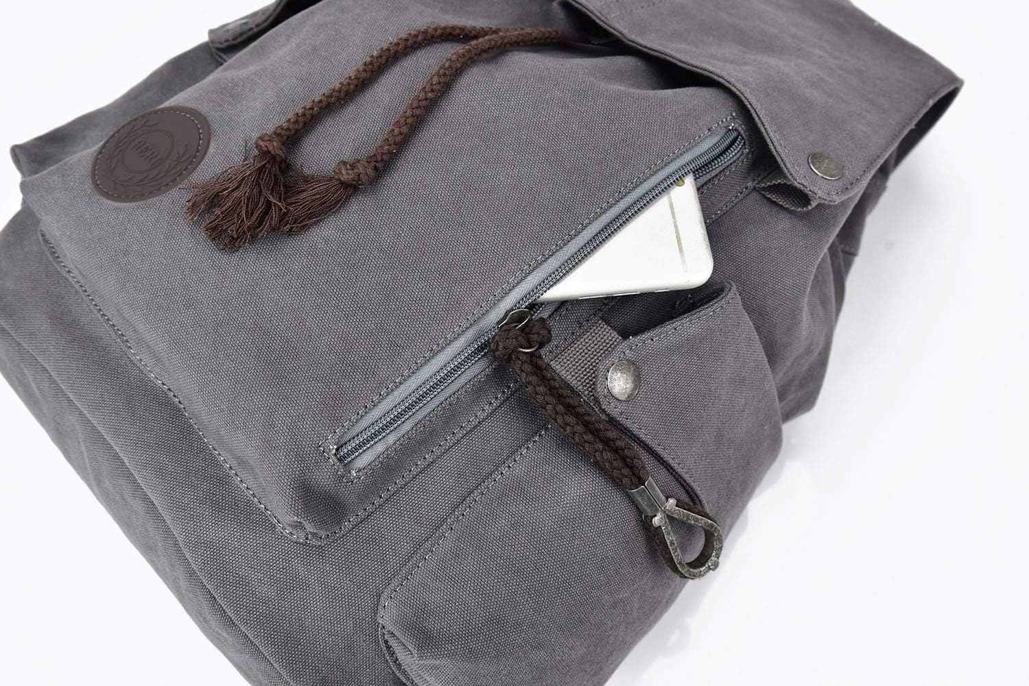 Promo 40% OFF HOME•F Canvas Backpack Vintage Backpack Daypack for Men Women Laptop School Travel Rucksack (Grey) Exclusive Discount 90% Price HOME•F Canvas Backpack Vintage Backpack Daypack for Men Women Laptop School Travel Rucksack (Grey)