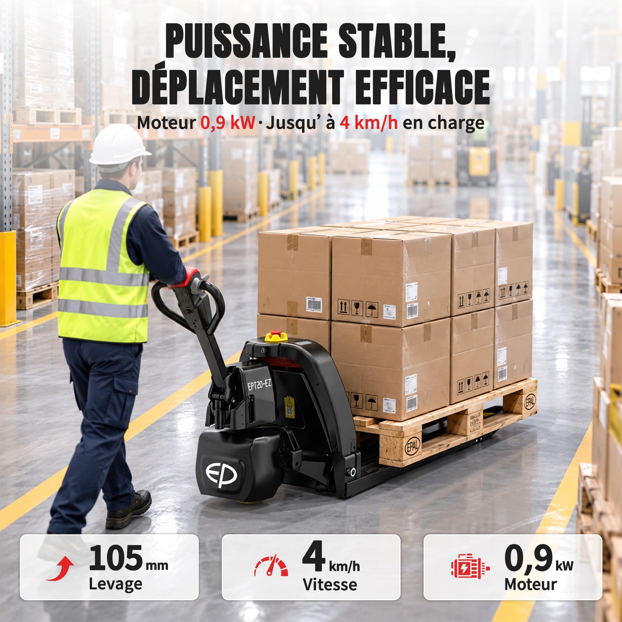 EPT20-EZ Transpalette électrique Lithium 2000 kg, fourches 1150 mm