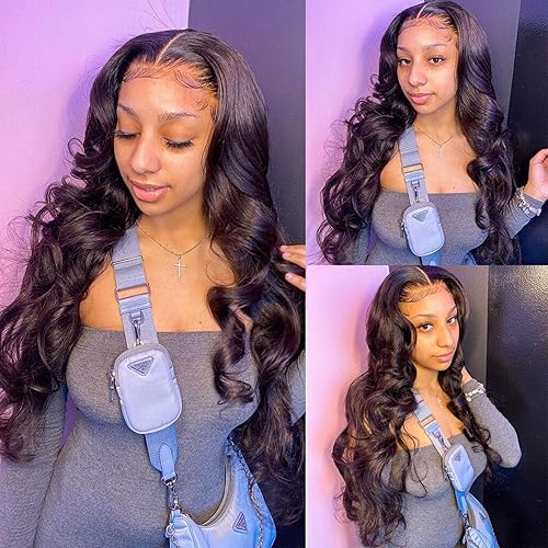 Miniatura 7 de Pelucas de cabello humano ondulado 360 con encaje frontal, pelucas de cabello humano prearrancado con abuelitos, color natural, pelucas de cabello