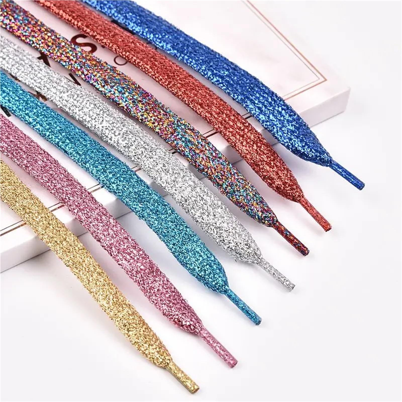 10 pares de cordones brillantes dorados y plateados for zapatillas deportivas Para Zapatos Casuales