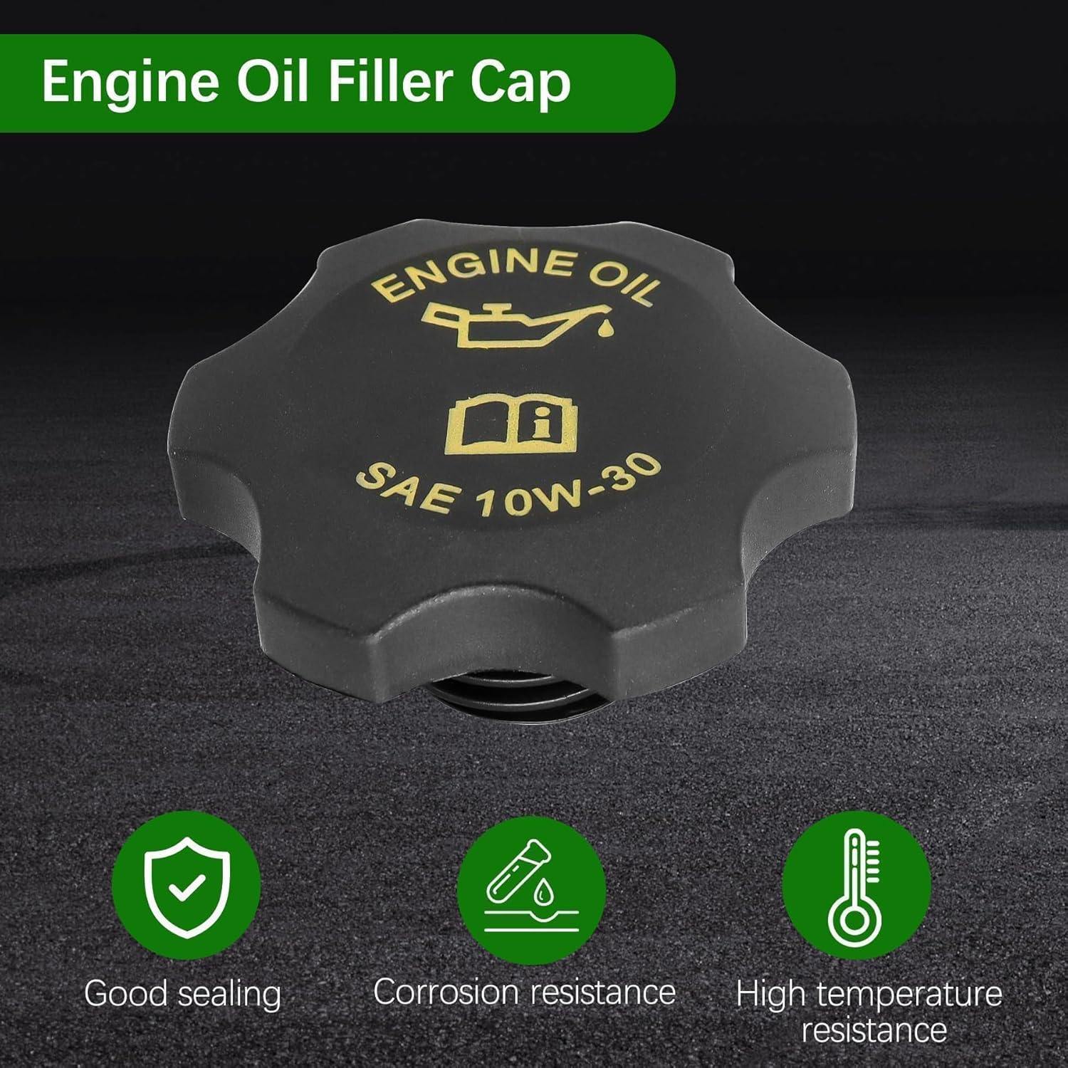 53010654AA Engine Oil Filler Cap Compatible with 1994-2006 Jeep Wrangler Grand Cherokee Chrysler, Dodge Ram 1500 2500 3500 Replace 04648831AA