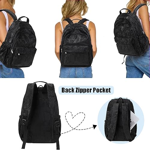 Miniatura 5 de Jumpopack Mochila escolar para niñas, adolescentes y niñas, mochilas para computadora portátil para escuela primaria secundaria, Negro (balck)