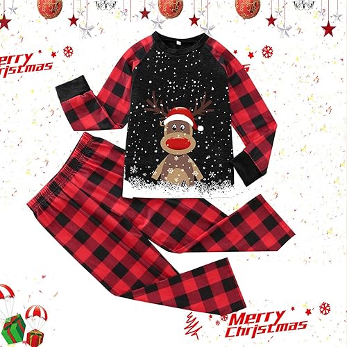 Miniatura 3 de Pijamas de Navidad para la familia, conjunto de pijamas de Navidad 2023, ropa de dormir divertida con estampado de Papá Noel, pijamas familiares a