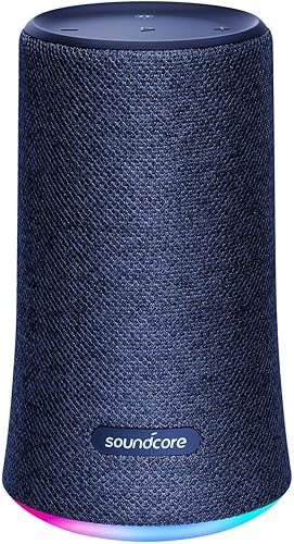 Soundcore Altavoz inalámbrico Flare de Anker - Altavoz portátil para fiestas con sonido de 360, graves mejorados, luz LED ambiental, IP67 a prueba