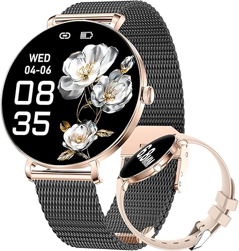 LIGE Relojes inteligentes para mujer (respuestahacer llamadas), ultrafino de 0.268 in1.43 pulgadas AMOLED reloj inteligente para mujer con más de
