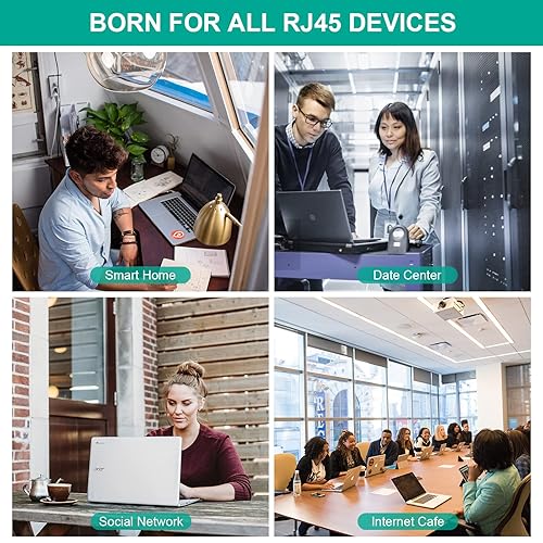 Miniatura 5 de Cable Ethernet Cat 7 de 10 pies, cable de red LAN Cat 7 Gigabit RJ45, cable Ethernet plano de alta velocidad 10Gbps 600Mhzs STP compatible con PC,