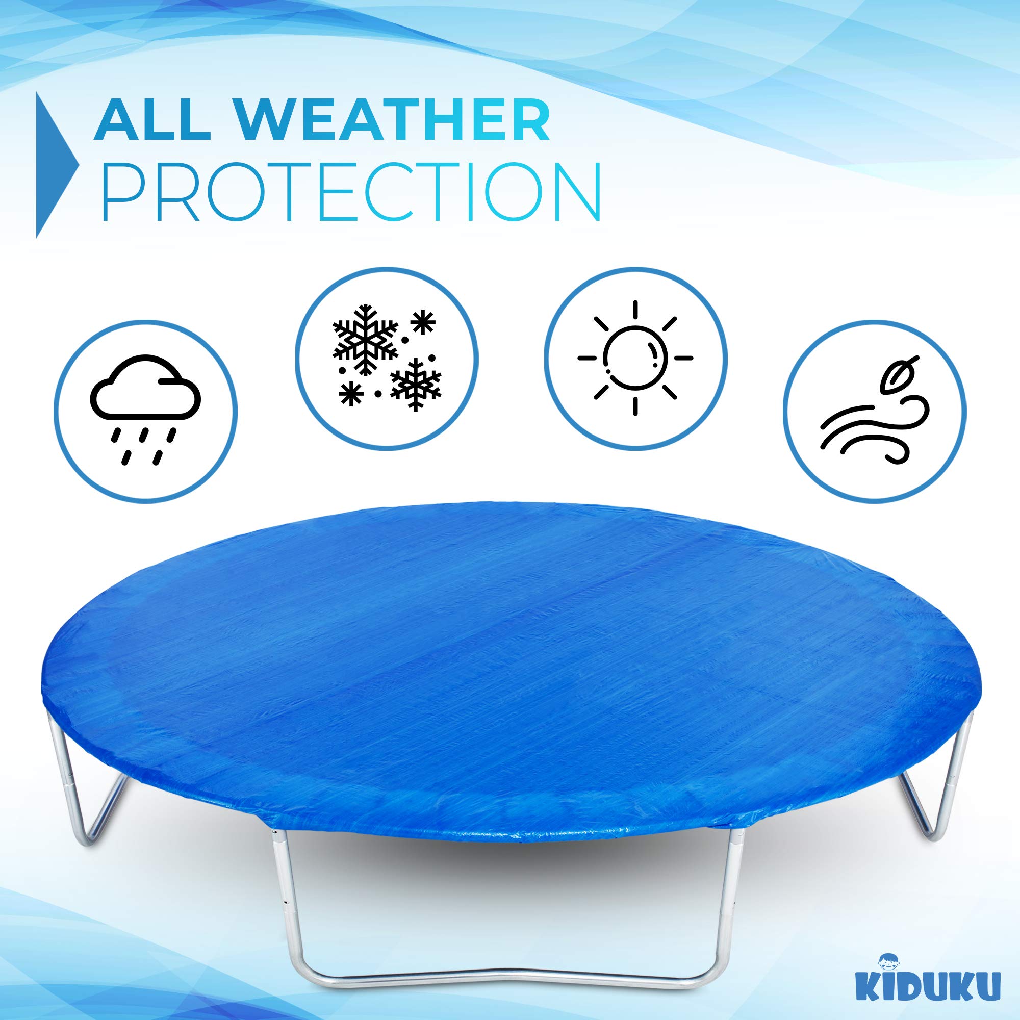 KIDUKU Osłona trampoliny 244-427 cm | osłona przeciwdeszczowa odporna na warunki atmosferyczne, rozerwanie i promieniowanie UV | plandeka chroniąca przed warunkami atmosferycznymi do użytku na