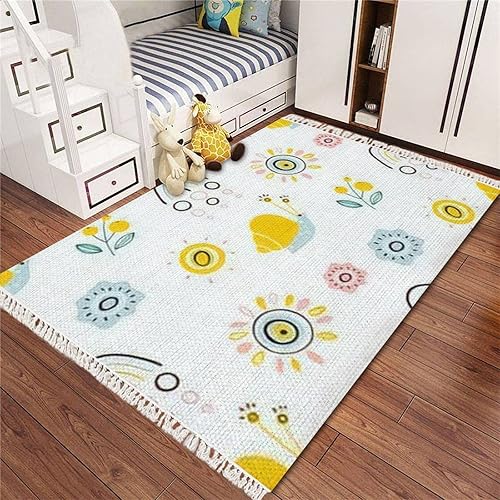 Miniatura 2 de Alfombra para niños, diseño de caracol, diseño de caracol, sin costuras, para fiesta, tela tejida con borlas, alfombra de patio, decoración bohemia