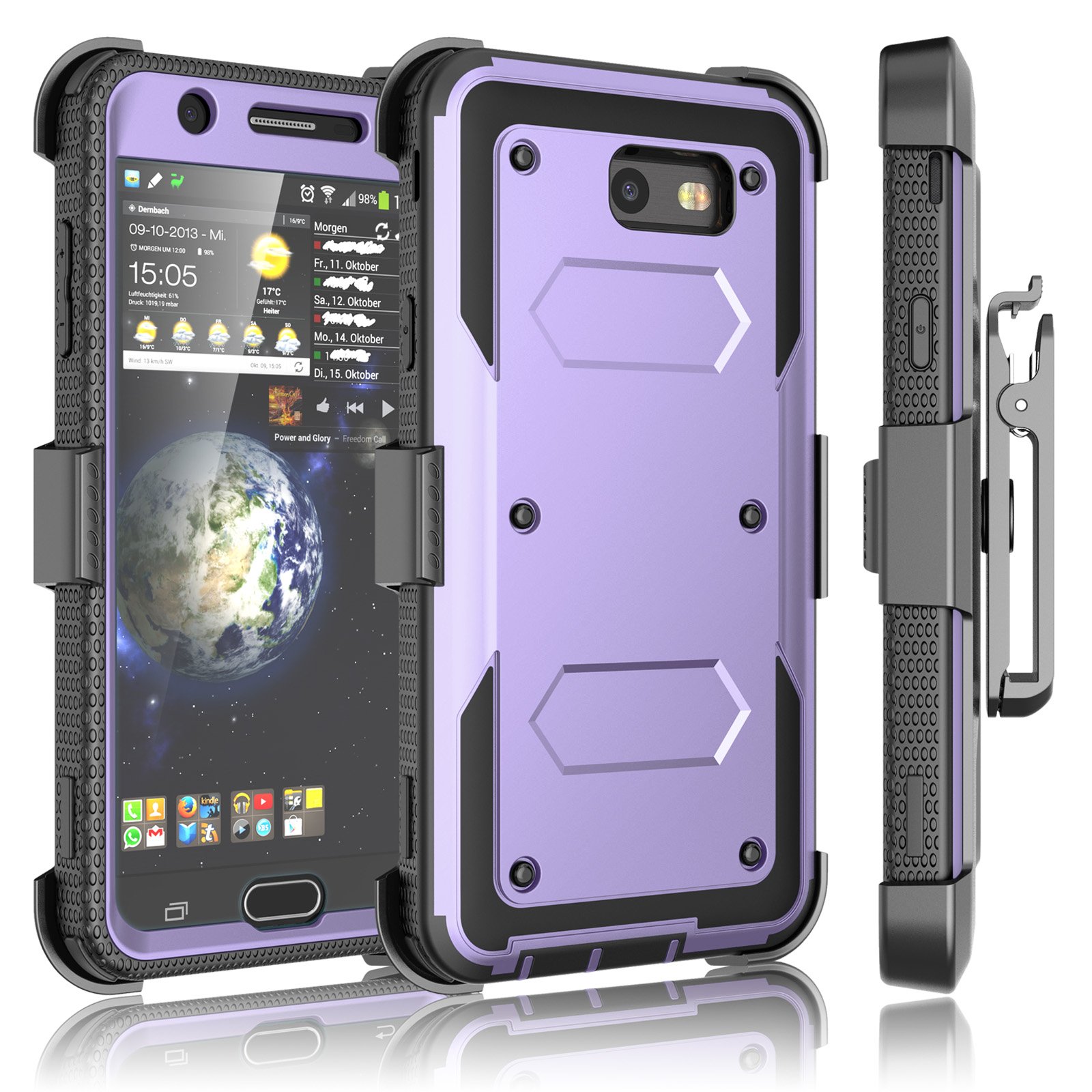 Tekcoo Galaxy J7 Sky Pro Case, Tekcoo Galaxy J7 V/J7V/J7 Perx Holster Clip, [TShell] [Built-in Screen] Locking Secure Swivel Belt Kickstand Phone Cover Full Body Cover for Samsung J7 2017 -Lavender