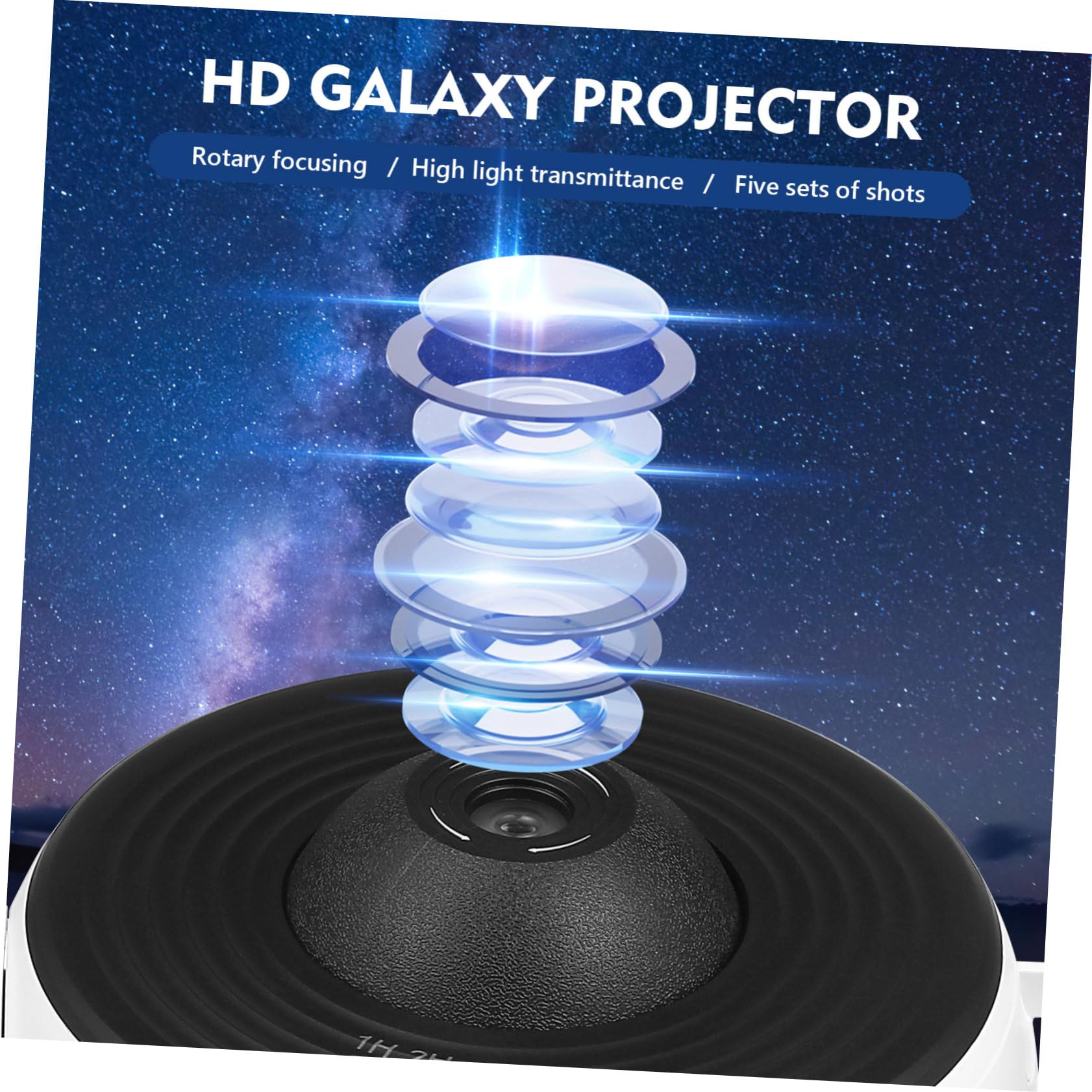 Uonlytech Proyector de Estrellas Espacial para Dormitorio, 12 Discos | Abs y PC Blanco, Giro 12 por Vuelta, Cable USB Incluido, Ruido Inferior a 30 Db