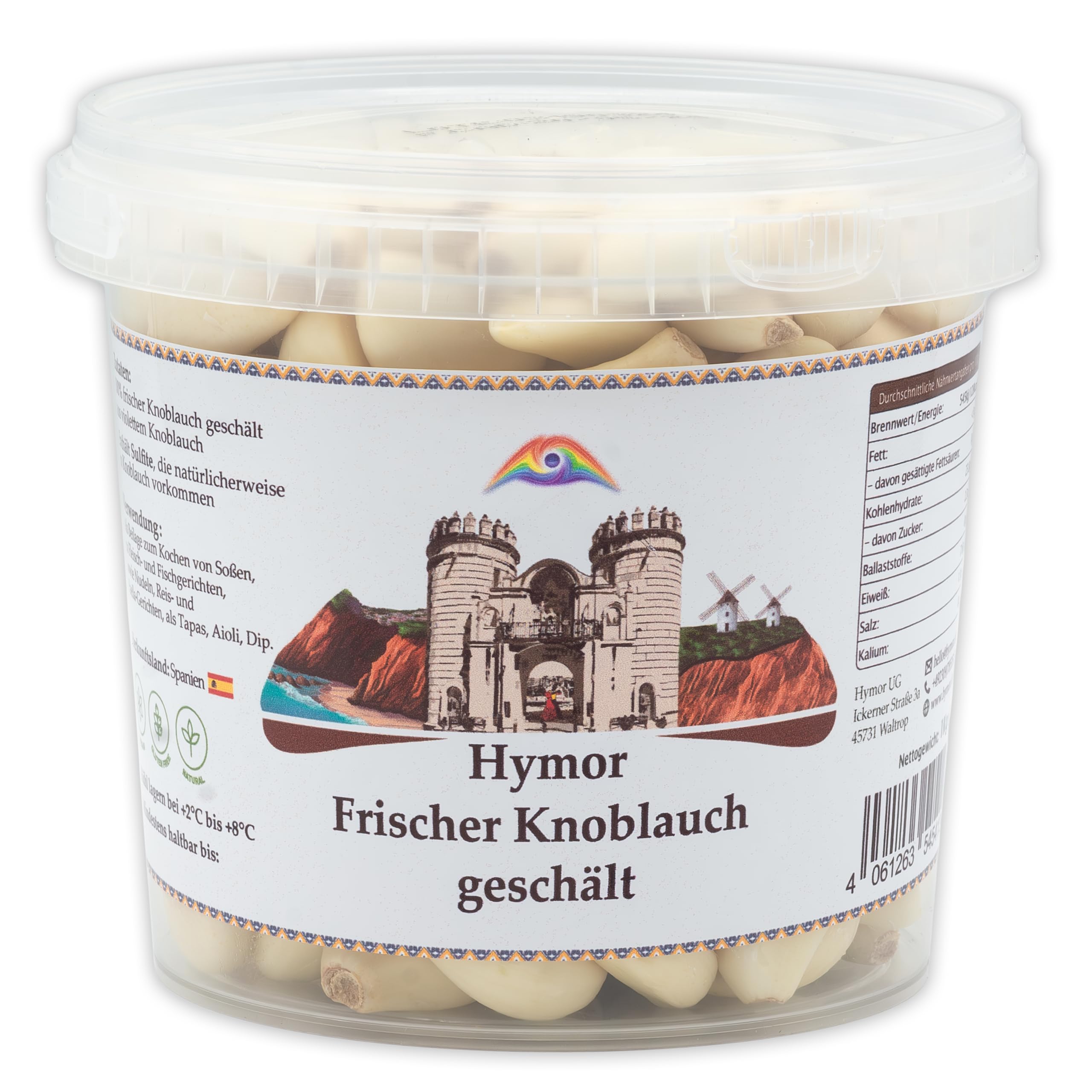 Hymor geschälter Knoblauch 3x1kg Ajo Morado aus Spanien Zehen Würzmittel