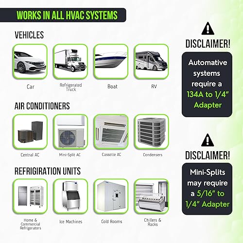 Miniatura 10 de Leak Saver - Sellador de fugas refrigerante, para sistemas de hasta 5 toneladas, compatible con la mayoría de los sistemas de aire acondicionado